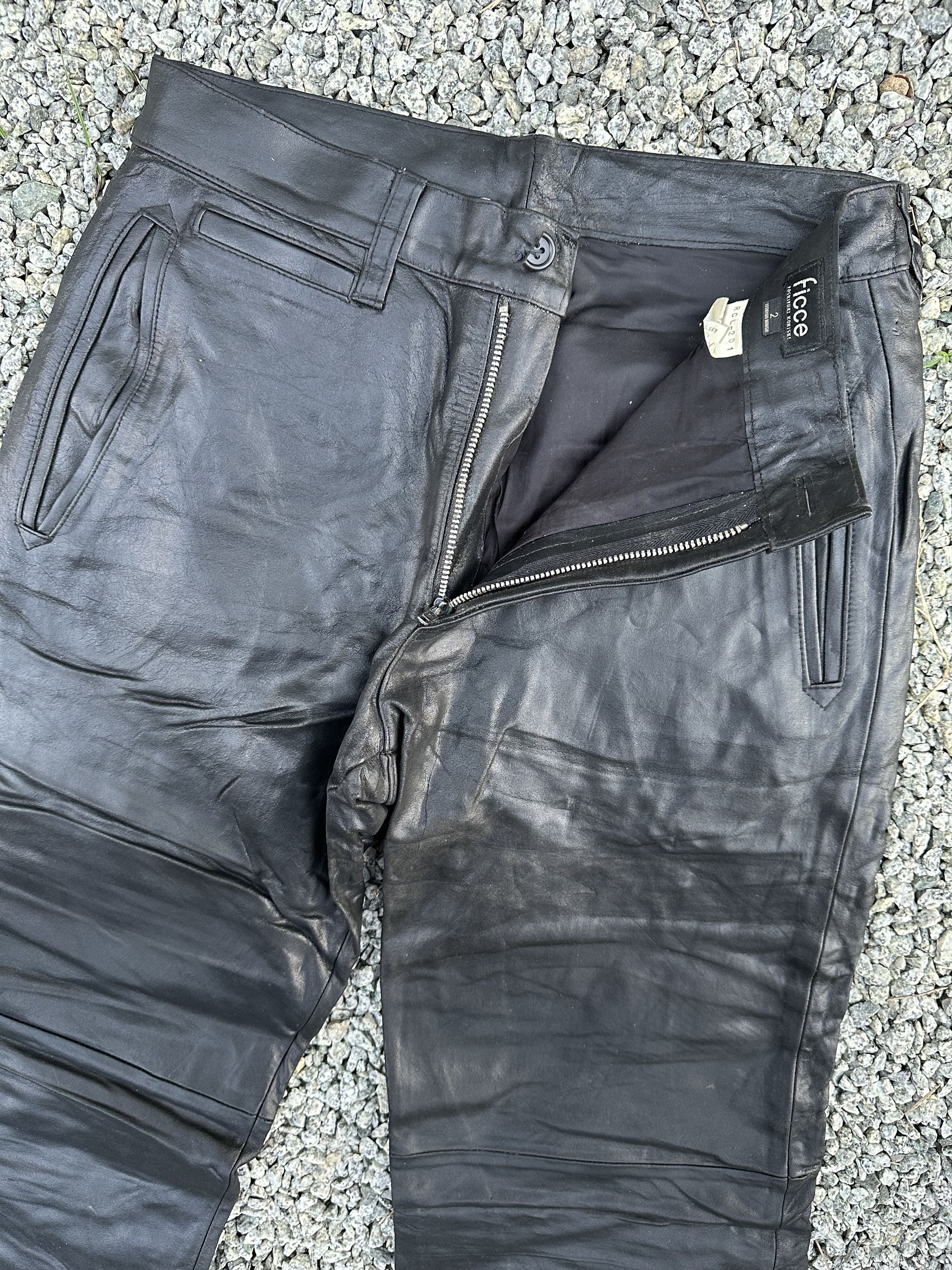 Yoshiyuki Konishi Japanese Brand Ficce Yoshiyuki Konishi Leather Biker Pants Size US 32 / EU 48 - 7 Thumbnail