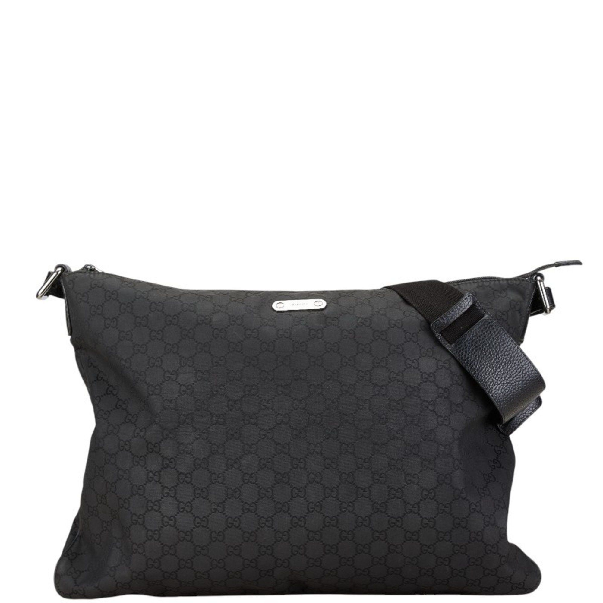 Gucci Gucci GG Nylon Shoulder Bag 190628 Black Leather Men's GUCCI Size ONE SIZE - 1 Thumbnail