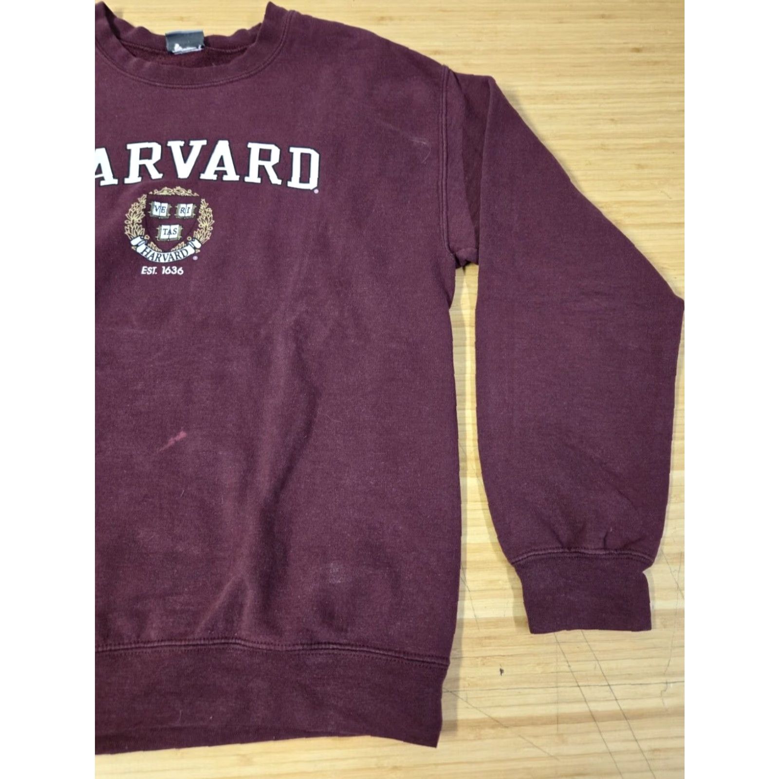 Vintage VINTAGE MV Sport Harvard University Ivy Burgundy Pullover Sweatshirt M Mens Crew Neck Cotton Blend Fleece Logo University 90s? (ignore) Size US M / EU 48-50 / 2 - 2 Thumbnail