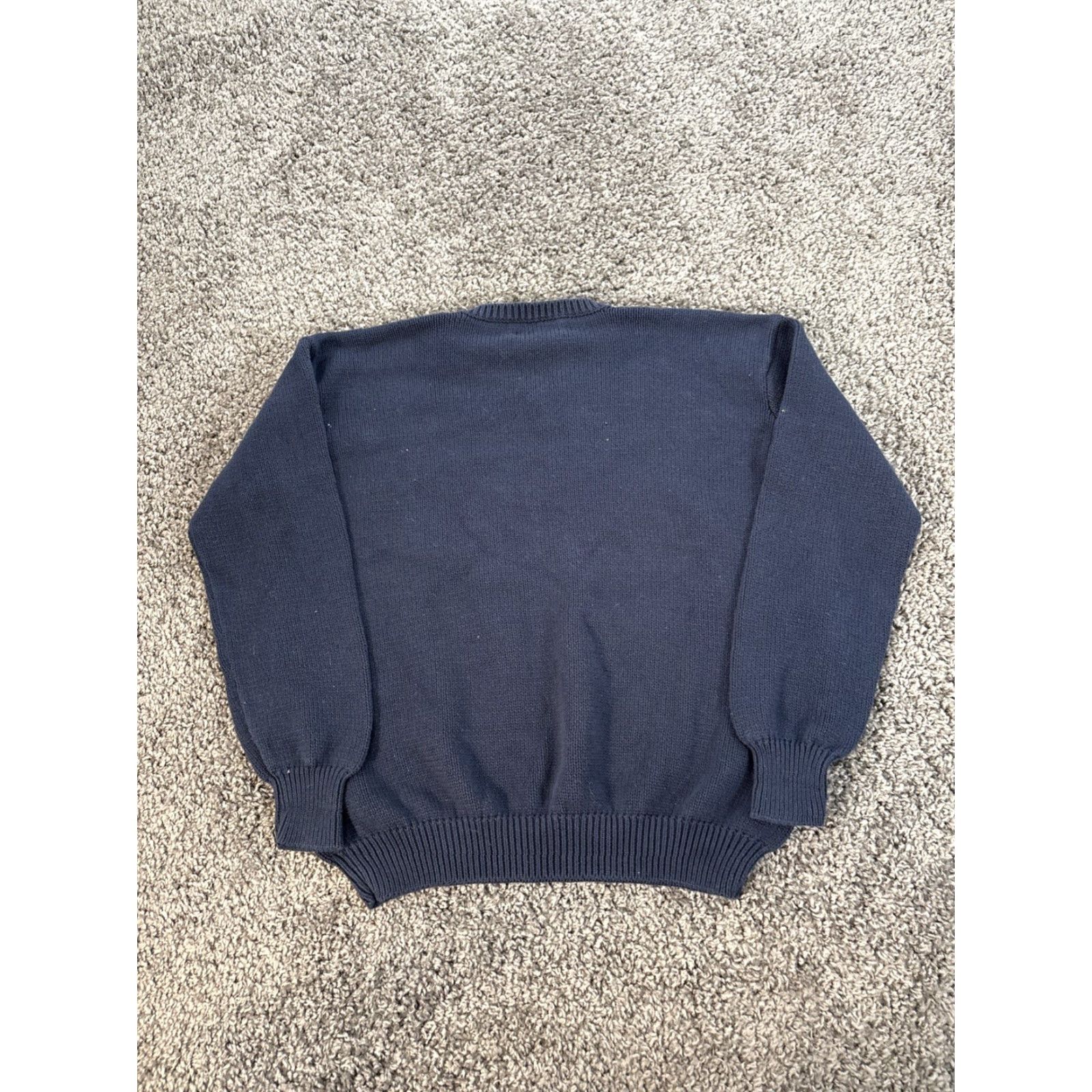 Polo Ralph Lauren VINTAGE Polo Ralph Lauren Sweater Shirt Mens M V-Neck Cotton Cable Knit Chunky 90s Blue Mens Size US M / EU 48-50 / 2 - 7 Thumbnail