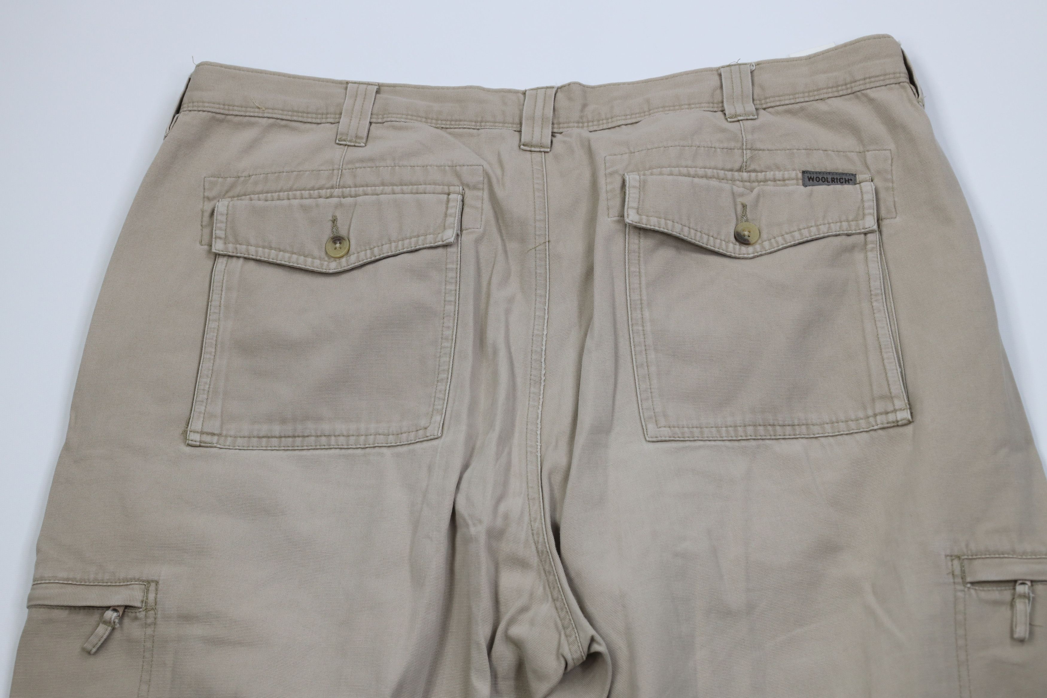 Woolrich Woolen Mills Vintage 90s Woolrich Baggy Wide Leg Cargo Pants Beige Size US 40 / EU 56 - 15 Thumbnail