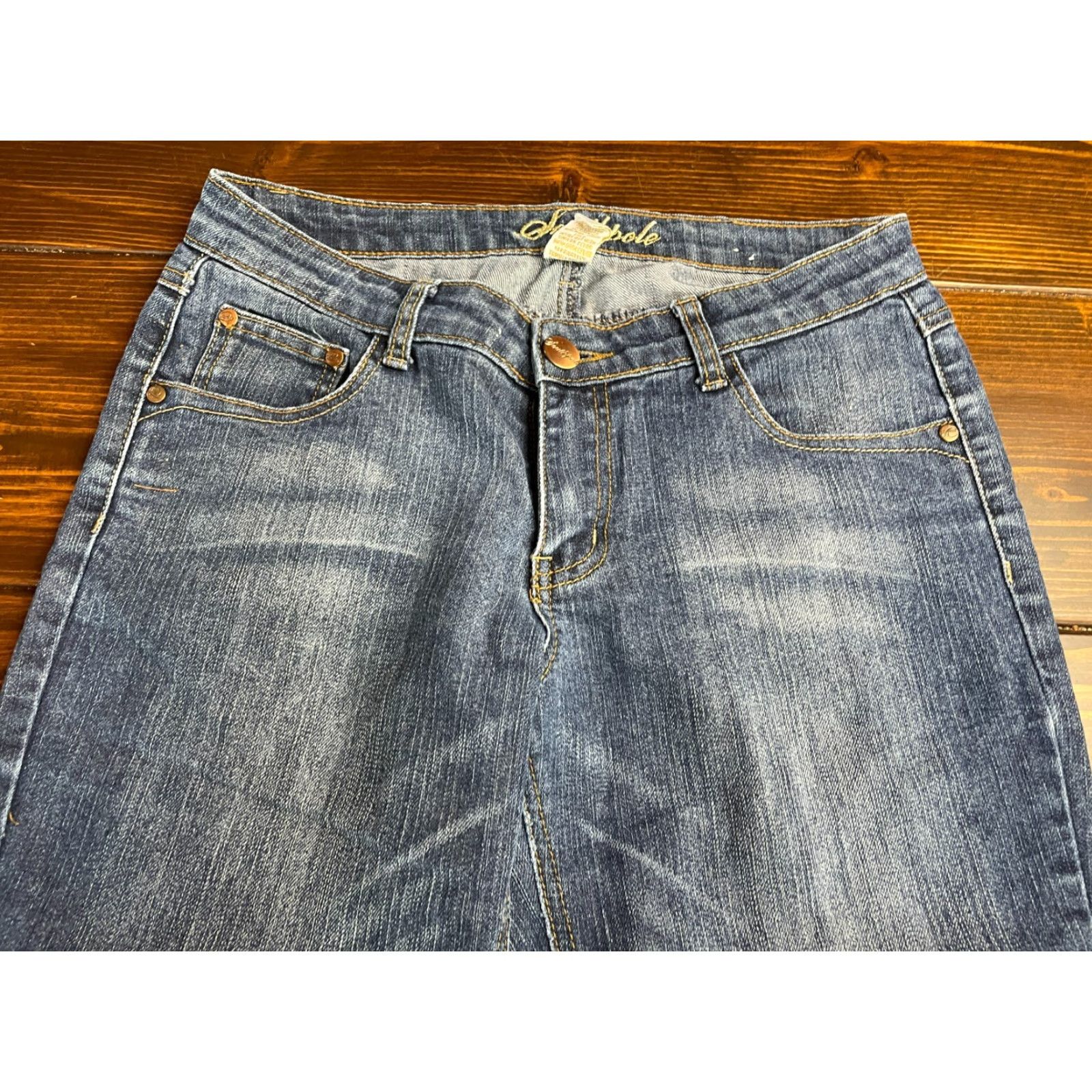 Southpole Southpole Jeans, Women's Size 9, Denim, Cropped, Pockets, Blue, Jeans, Regular, Juniors, Inseam 22, 9, 30in, Low Rise, Medium Wash, Women Size 30" / US 8 / IT 44 - 3 Thumbnail