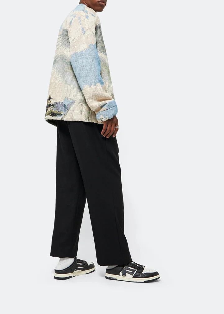 Amiri o1gr1nt0426 Skel Low-Top Slip On Sneakers in Black/White Size US 8 / EU 41 - 2 Thumbnail