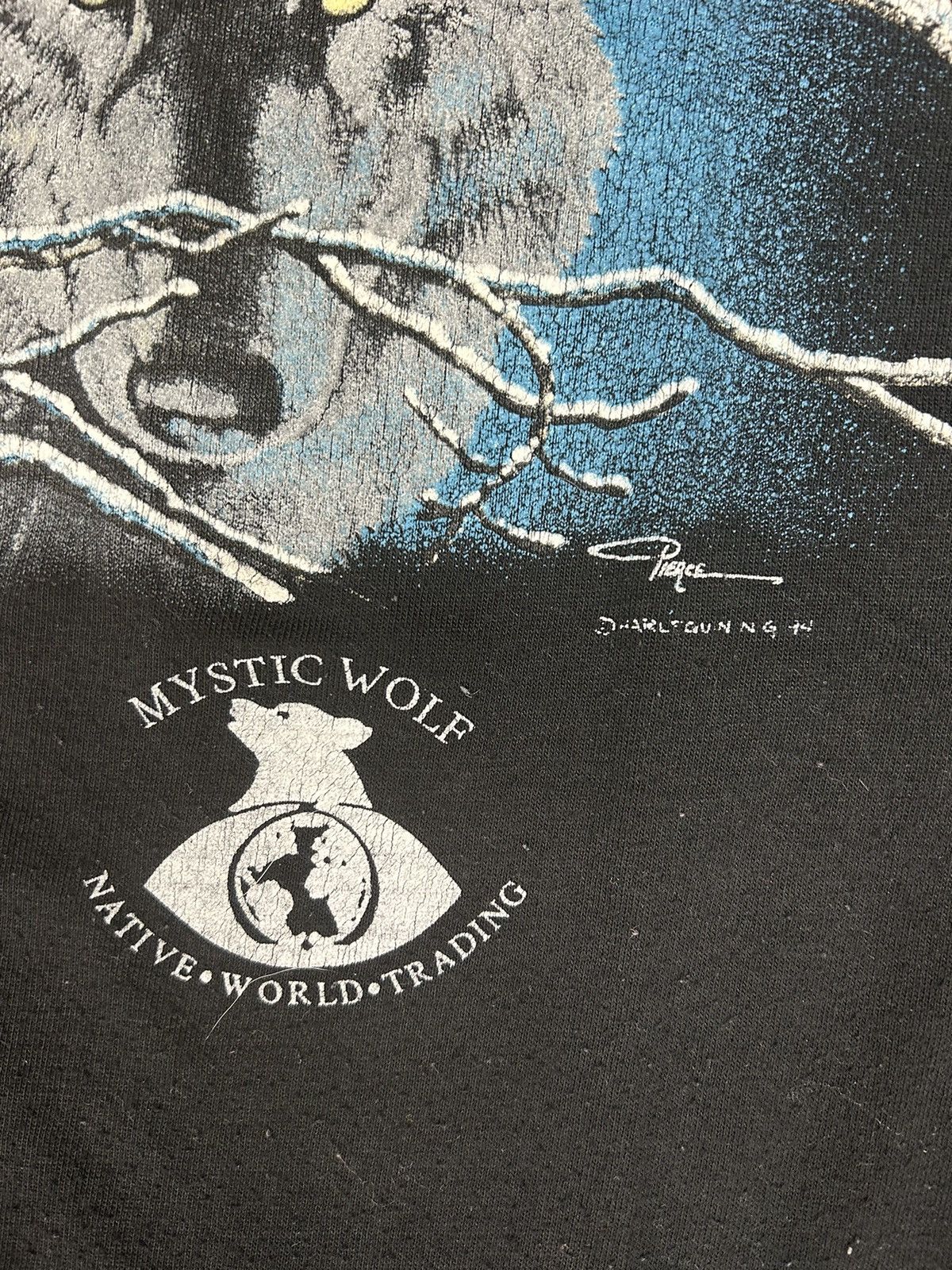 Vintage Crazy Vintage 90s Essential Black Wolf Animal Nature T-Shirt Size US L / EU 52-54 / 3 - 3 Thumbnail