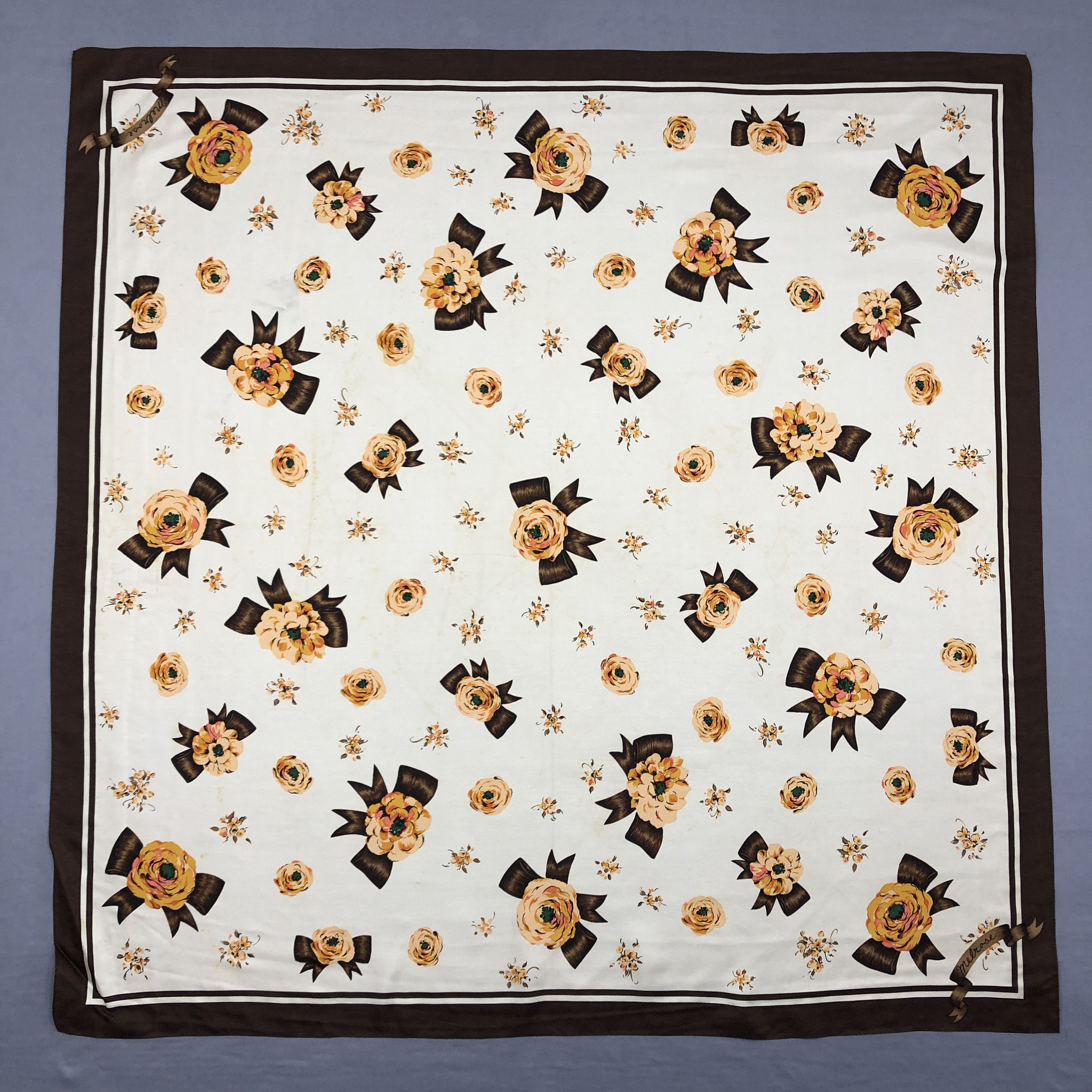 Japanese Brand Vintage Melrose SILK Scarf Twill Stole Wraps Scarves Size ONE SIZE - 1 Thumbnail