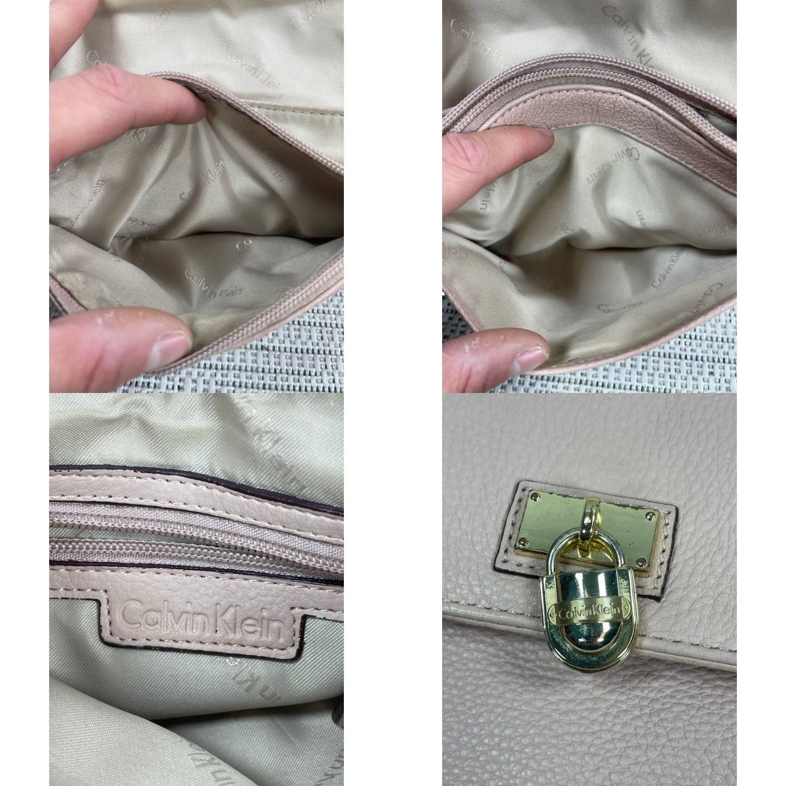 Calvin Klein Calvin Klein Bag Pink Leather Gold Lock Inner Zip Pocket Chain Strap Crossbody Women Small Size ONE SIZE - 8 Thumbnail
