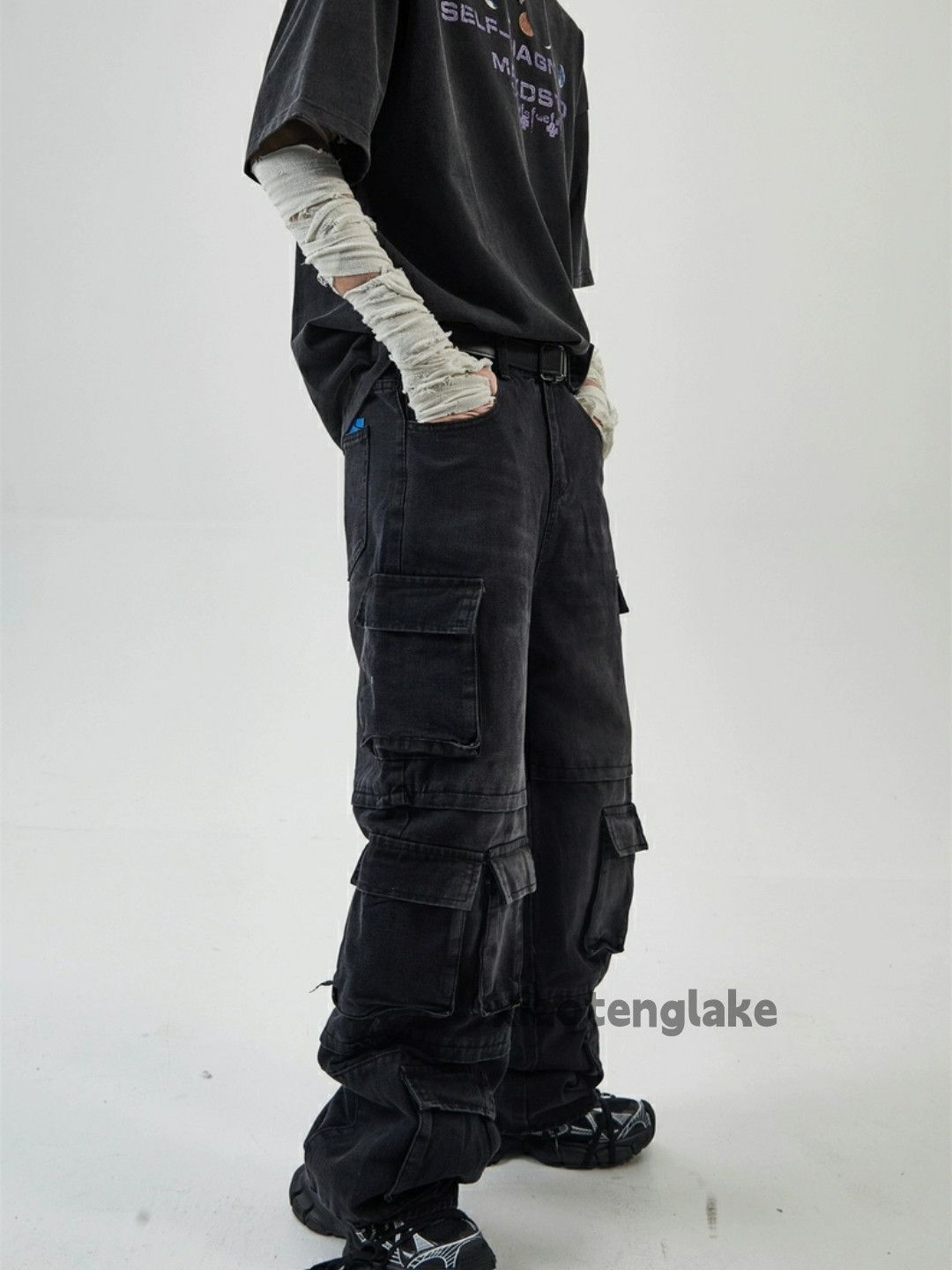 Jean × Vintage washed faded utility skate hiphop baggy cargo pants Size US 30 / EU 46 - 7 Thumbnail