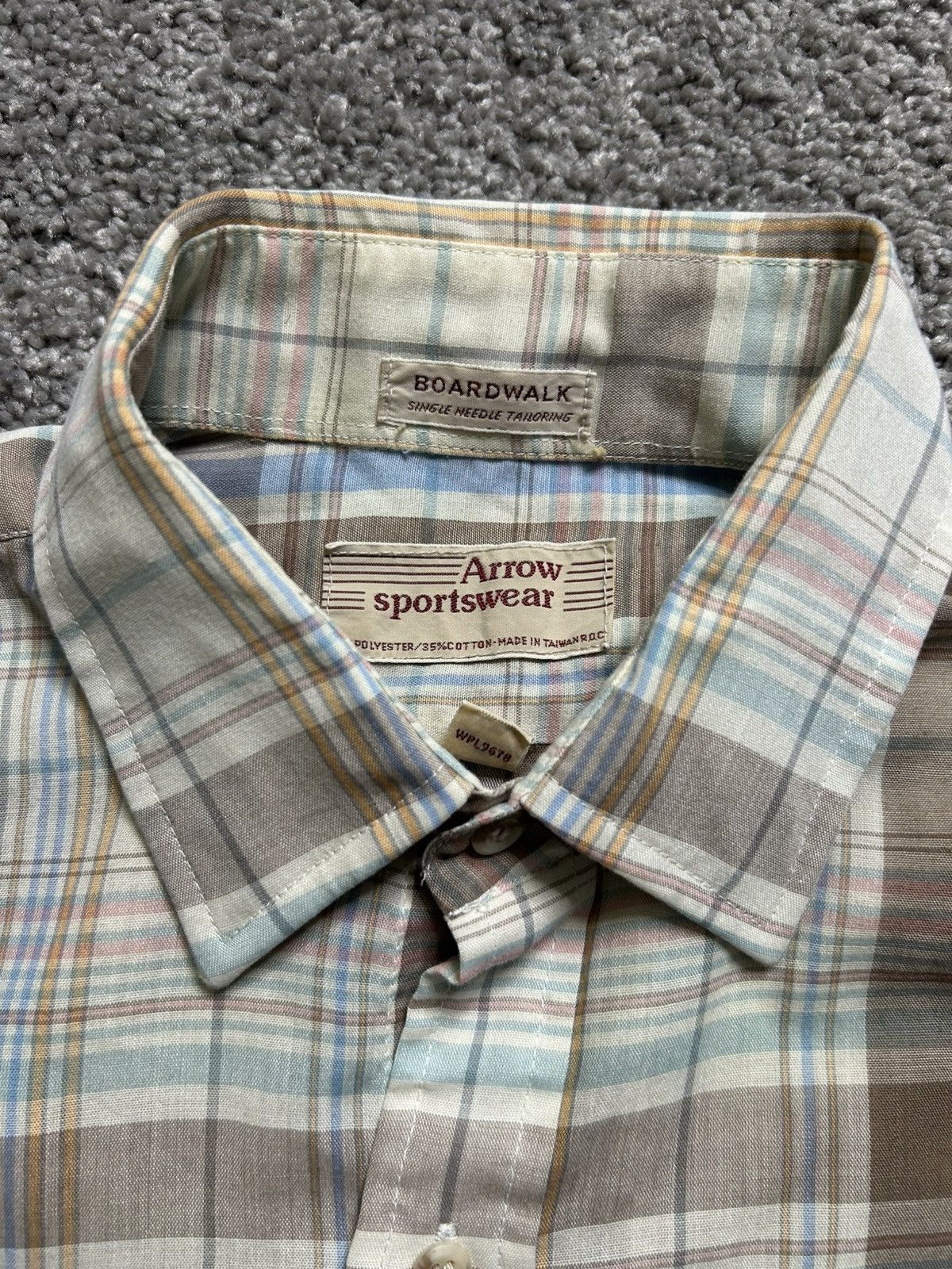 Arrow × Vintage Vintage 80s Arrow Sportswear Checkered Shirt Single Needle Size US M / EU 48-50 / 2 - 4 Thumbnail