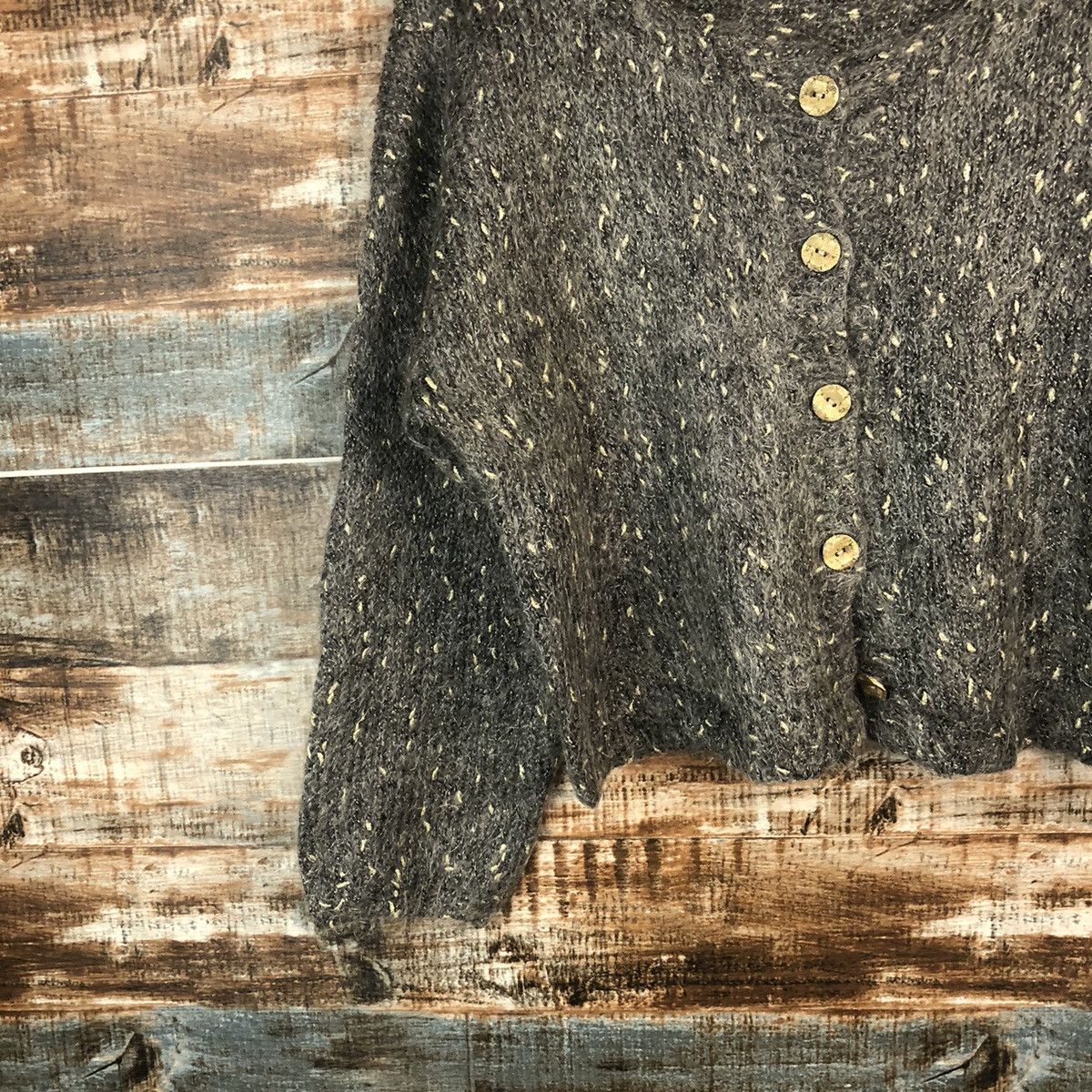 Vintage Japan vintage mohair Grey Cardigans Knitwear #A1892 Size S / US 4 / IT 40 - 7 Thumbnail