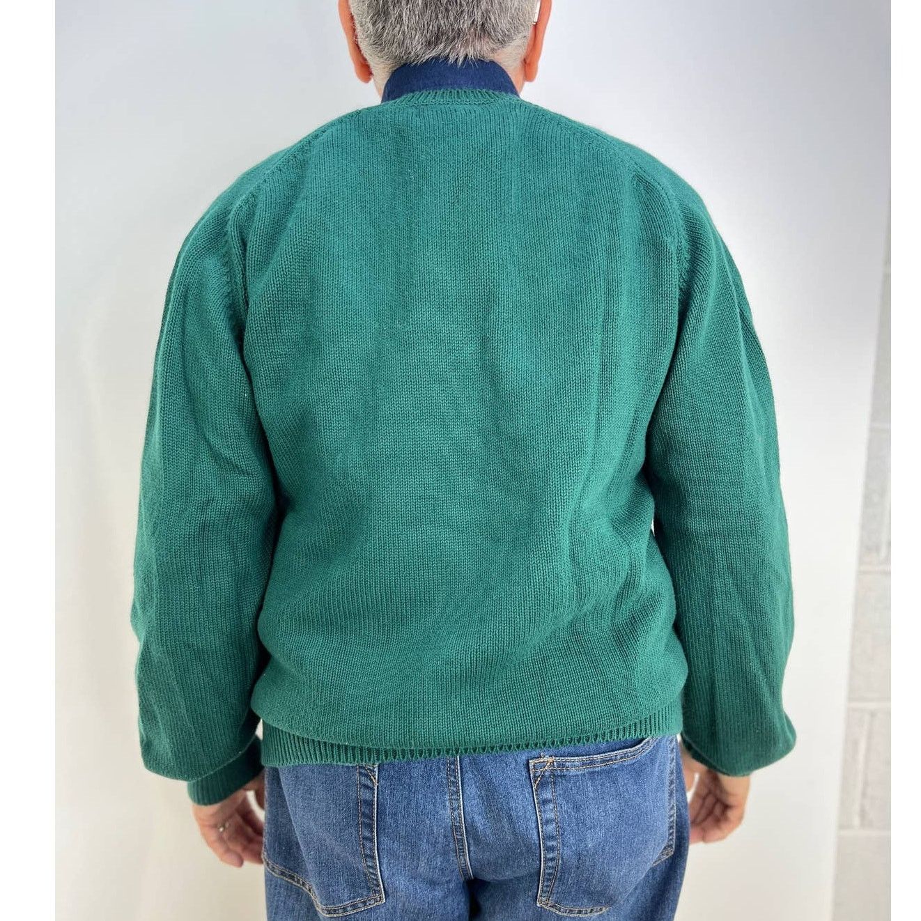 Lands' End × Vintage Vintage Lands' End Cotton Sweater Green Wool Free Pullover Size US M / EU 48-50 / 2 - 6 Thumbnail