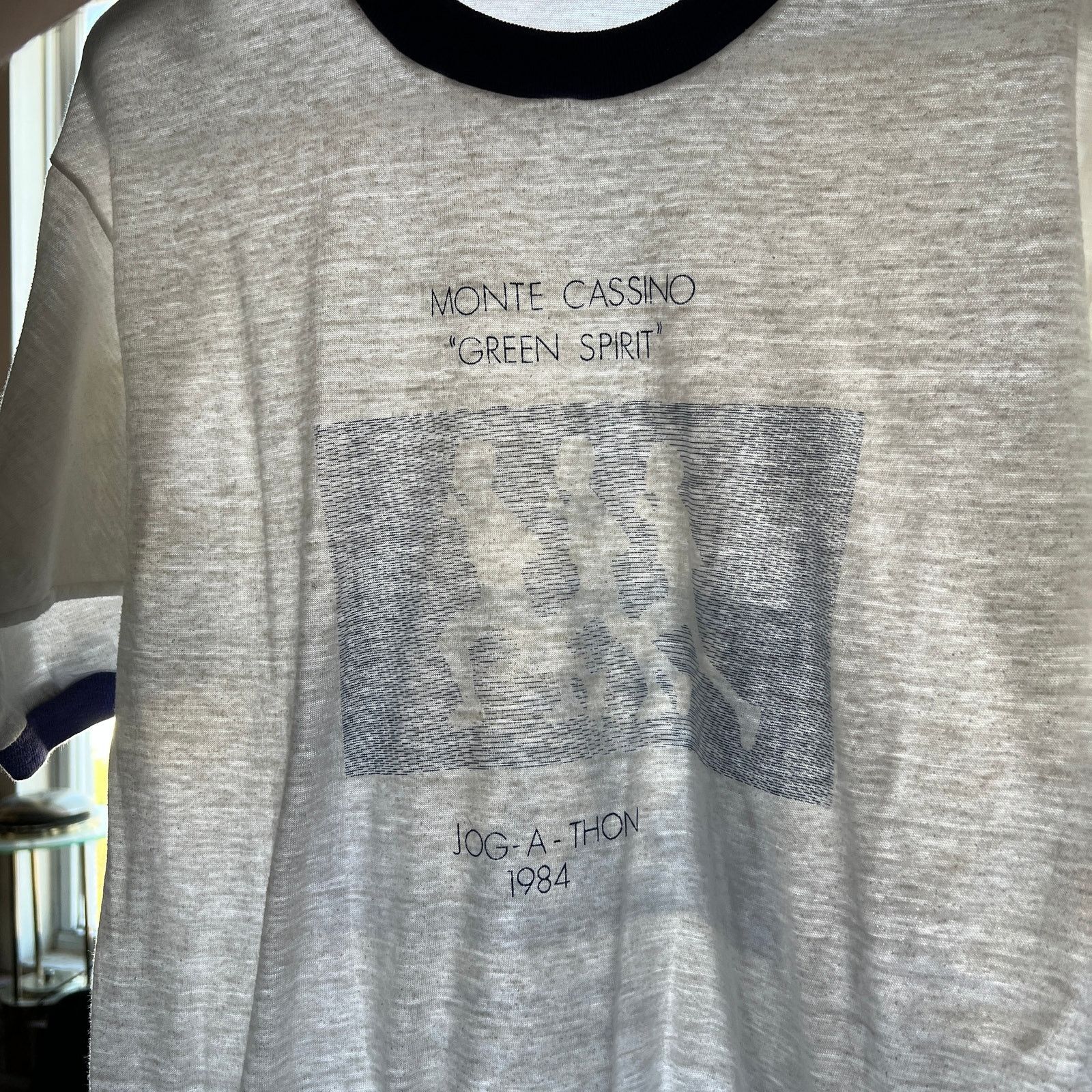 Vintage VTG Monte Cassino Jog-A-Thon Ringer T-Shirt S 18x27 Size US S / EU 44-46 / 1 - 2 Thumbnail