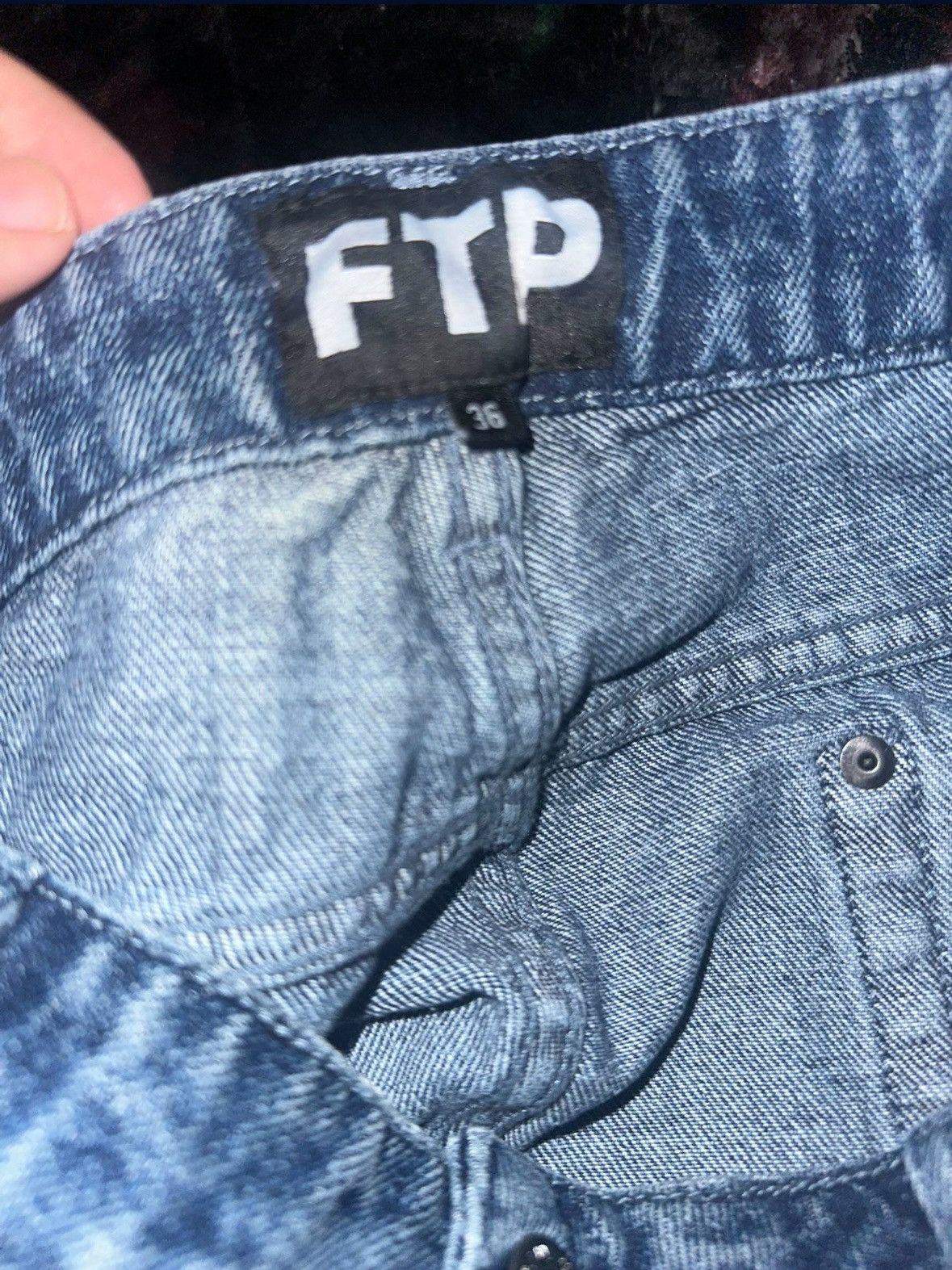 Fuck The Population FTP CROSS LOGO DENIM PANTS Size US 36 / EU 52 - 4 Thumbnail