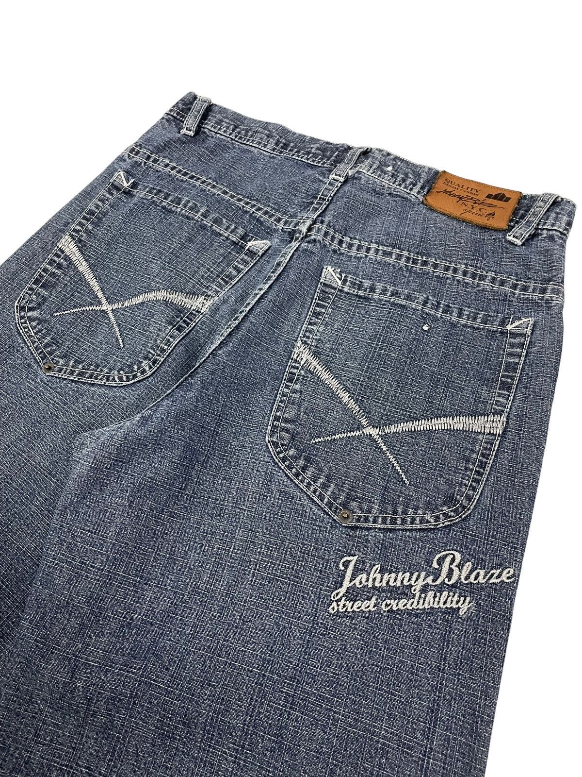 image of Jnco x Wutang Vintage Johny Blaze Baggy Jeans in Blue, Men's (Size 29)