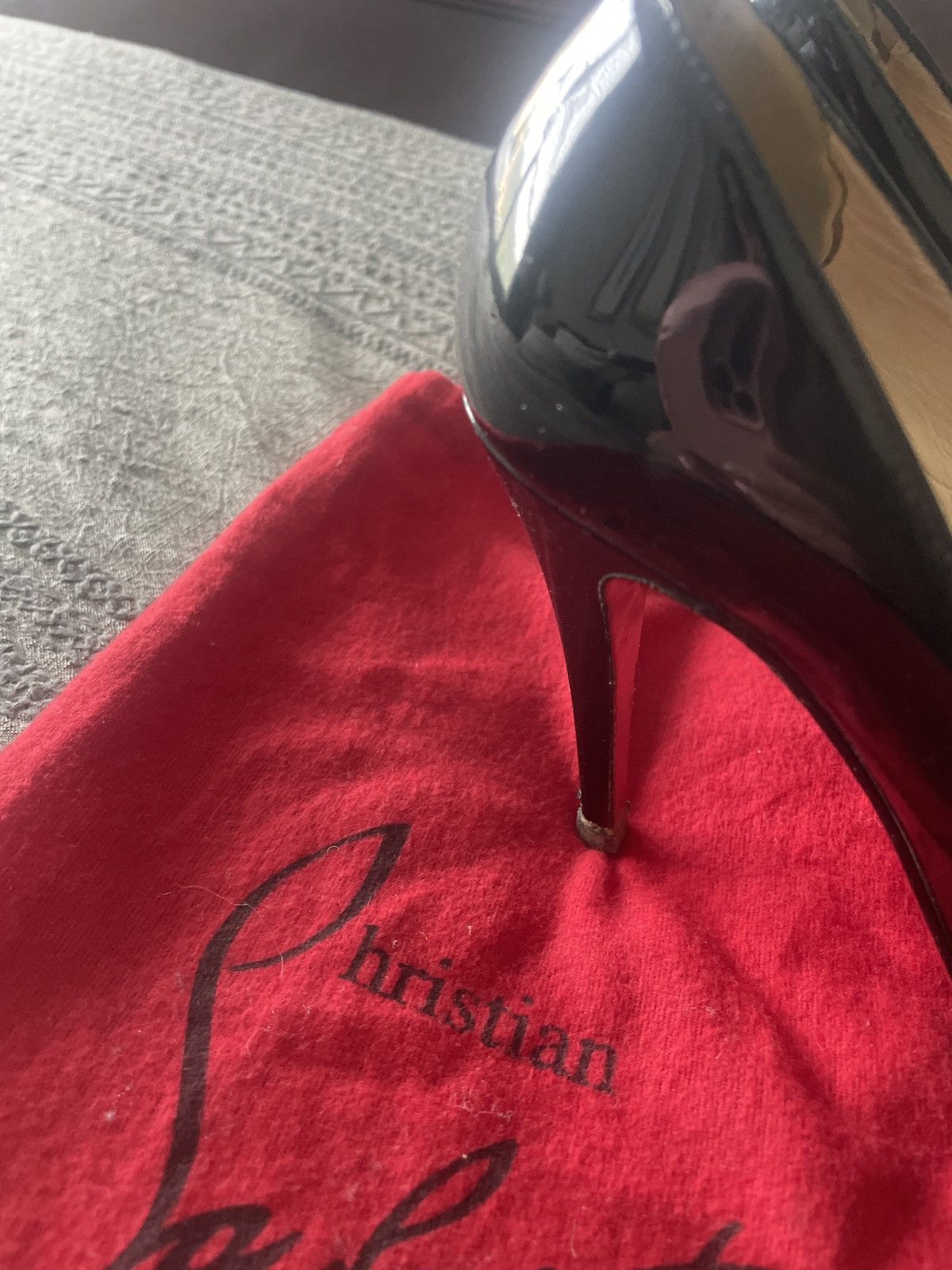 Christian Louboutin Black patent pumps Size US 7.5 / IT 37.5 - 4 Thumbnail