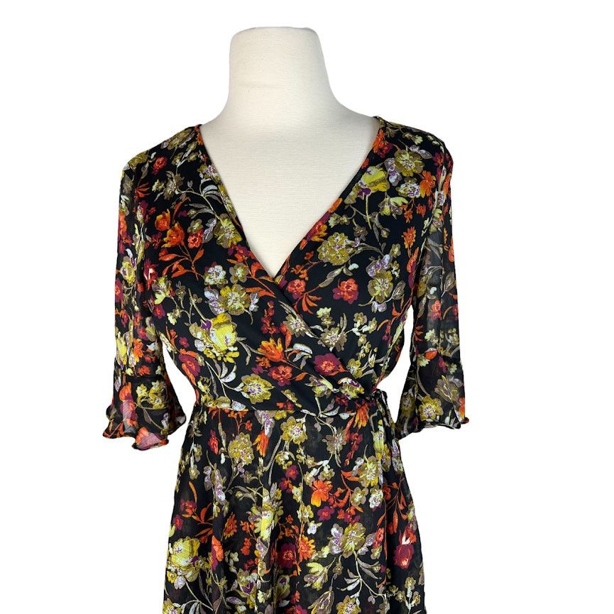 Target Basics Xhilaration | Floral Faux Wrap Dress Boho Chic | Small Size S / US 4 / IT 40 - 2 Thumbnail