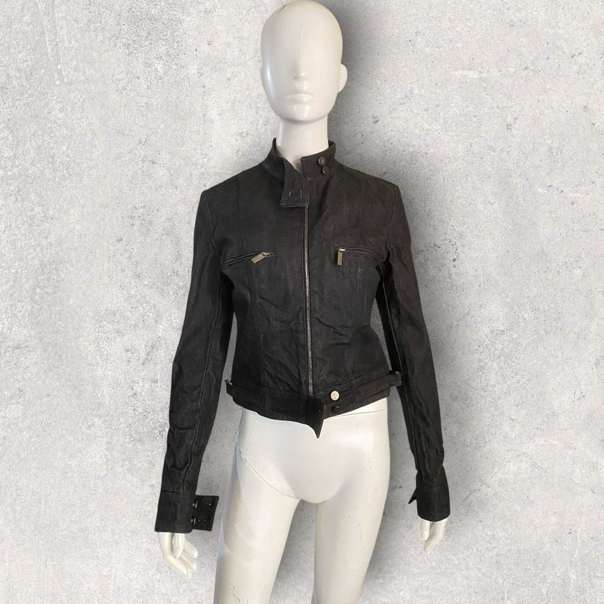 Gucci 1999 Raw Denim Rider Jacket By Tom Ford Era Size M / US 6-8 / IT 42-44 - 1 Thumbnail