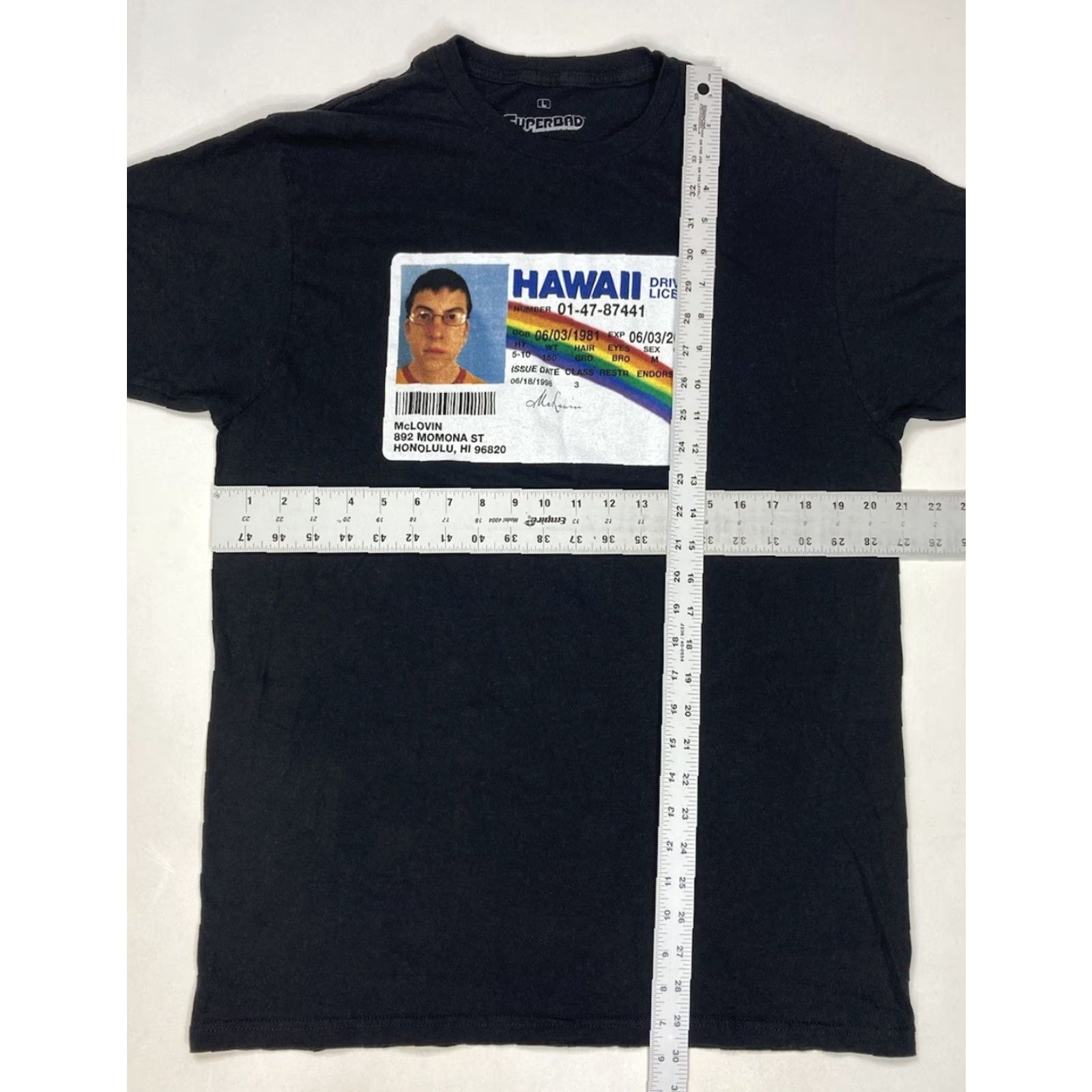 Ripple Junction VINTAGE? Superbad Movie Graphic T-shirt Men Large Black Short Sleeve Driver License Size US L / EU 52-54 / 3 - 5 Thumbnail