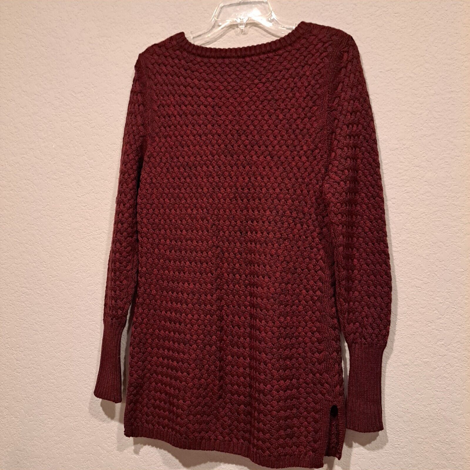 Athleta Athleta Chianti Cypress Basketweave Wool Sweater Burgundy S Size S / US 4 / IT 40 - 9 Thumbnail