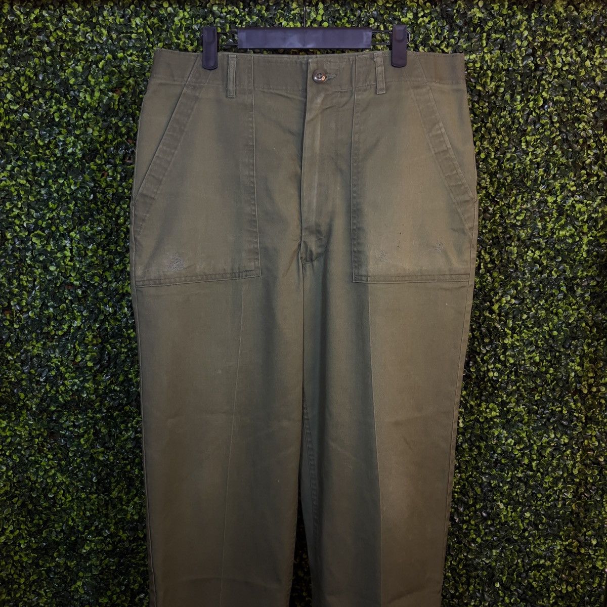 Image of 80's Og-507 Cotton Military Army Fatigue Pants in Olive/Green, Men's (Size 36)