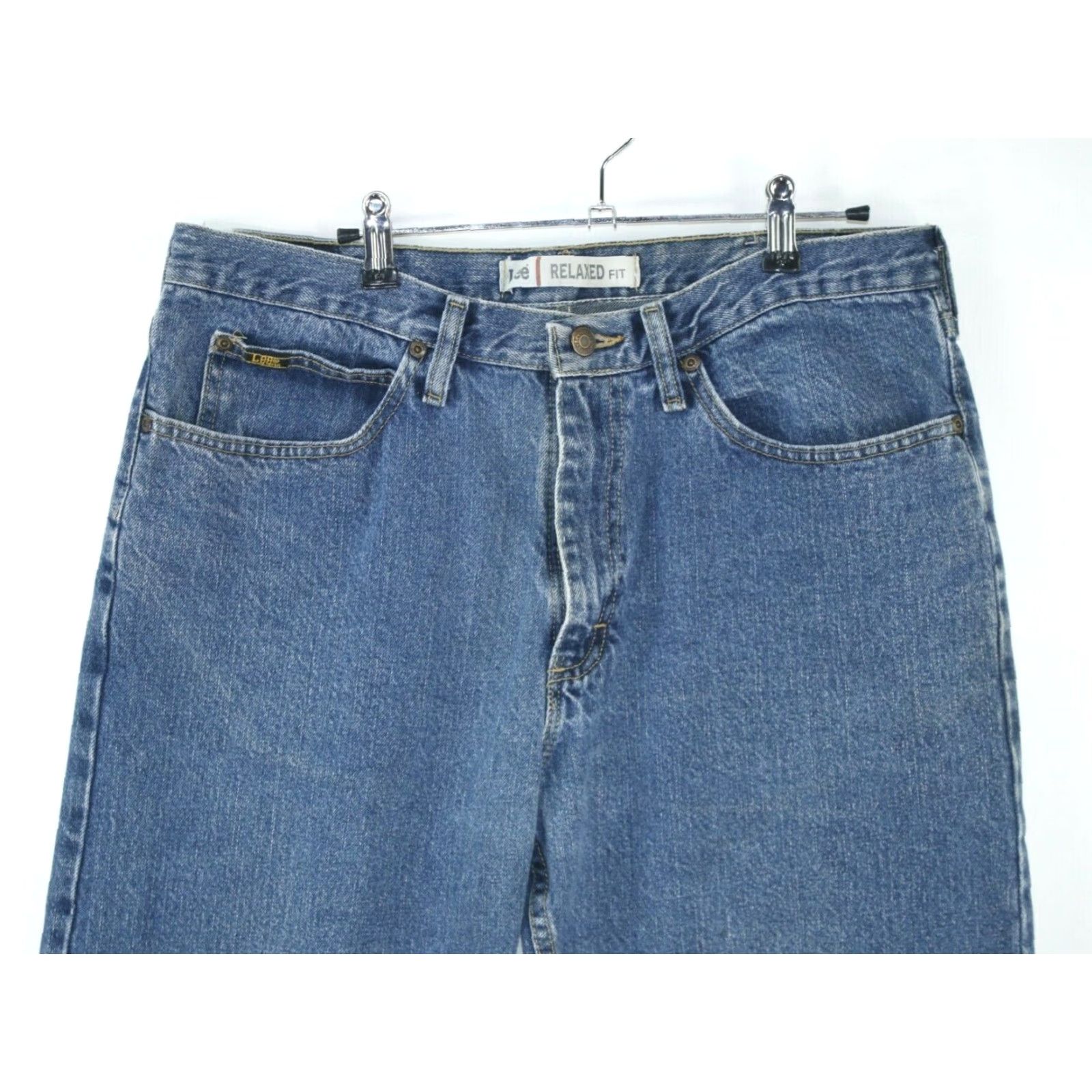 Lee VINTAGE Lee Mens Relaxed Fit Straight Flat Front Jeans Blue 36 Regular 34x31 5-Pocket Denim 90s Theme Mens Size US 36 / EU 52 - 4 Thumbnail