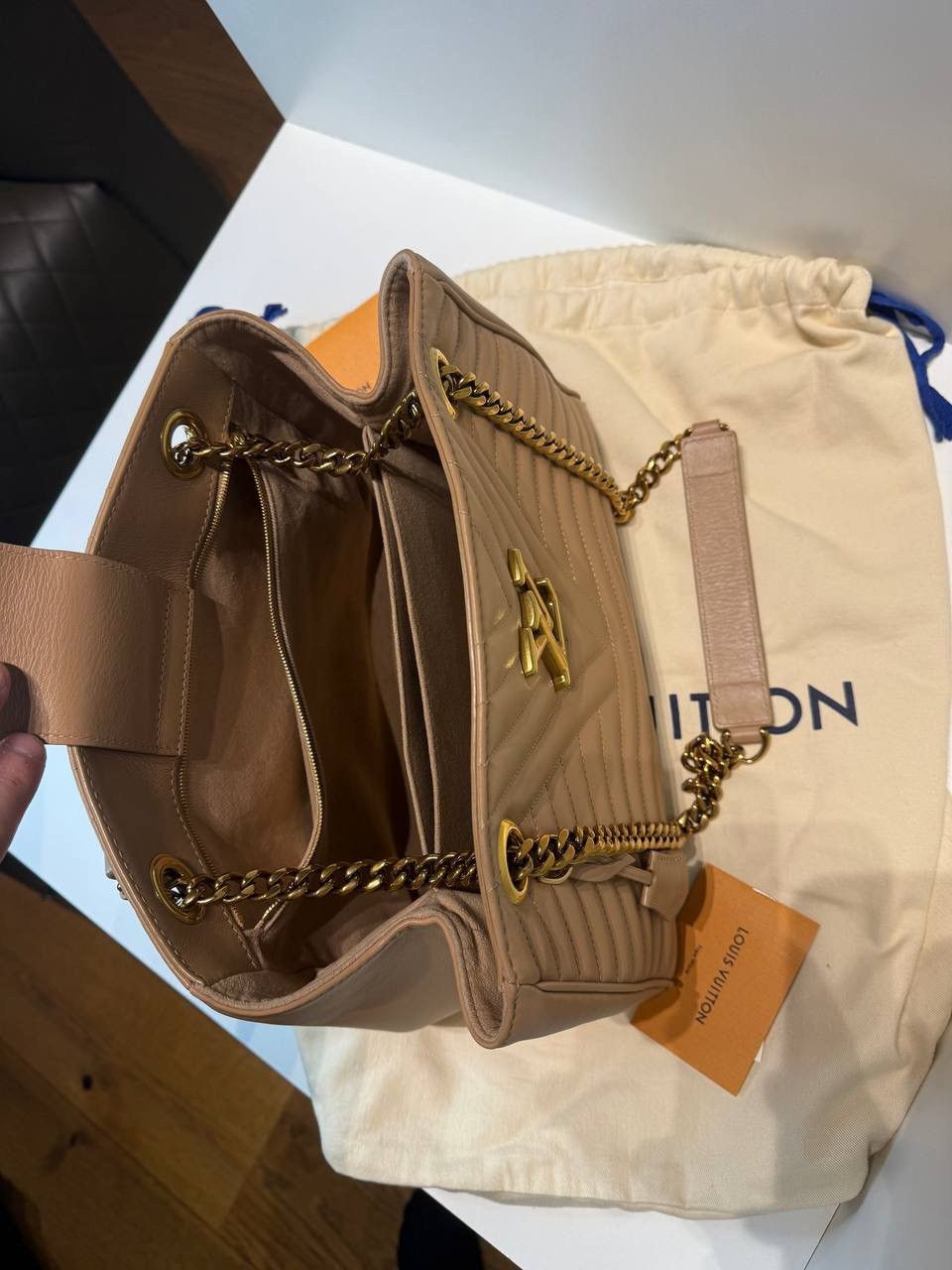 Louis Vuitton LOUIS VUITTON Calfskin New Wave Chain Tote In Noisette Size ONE SIZE - 4 Thumbnail