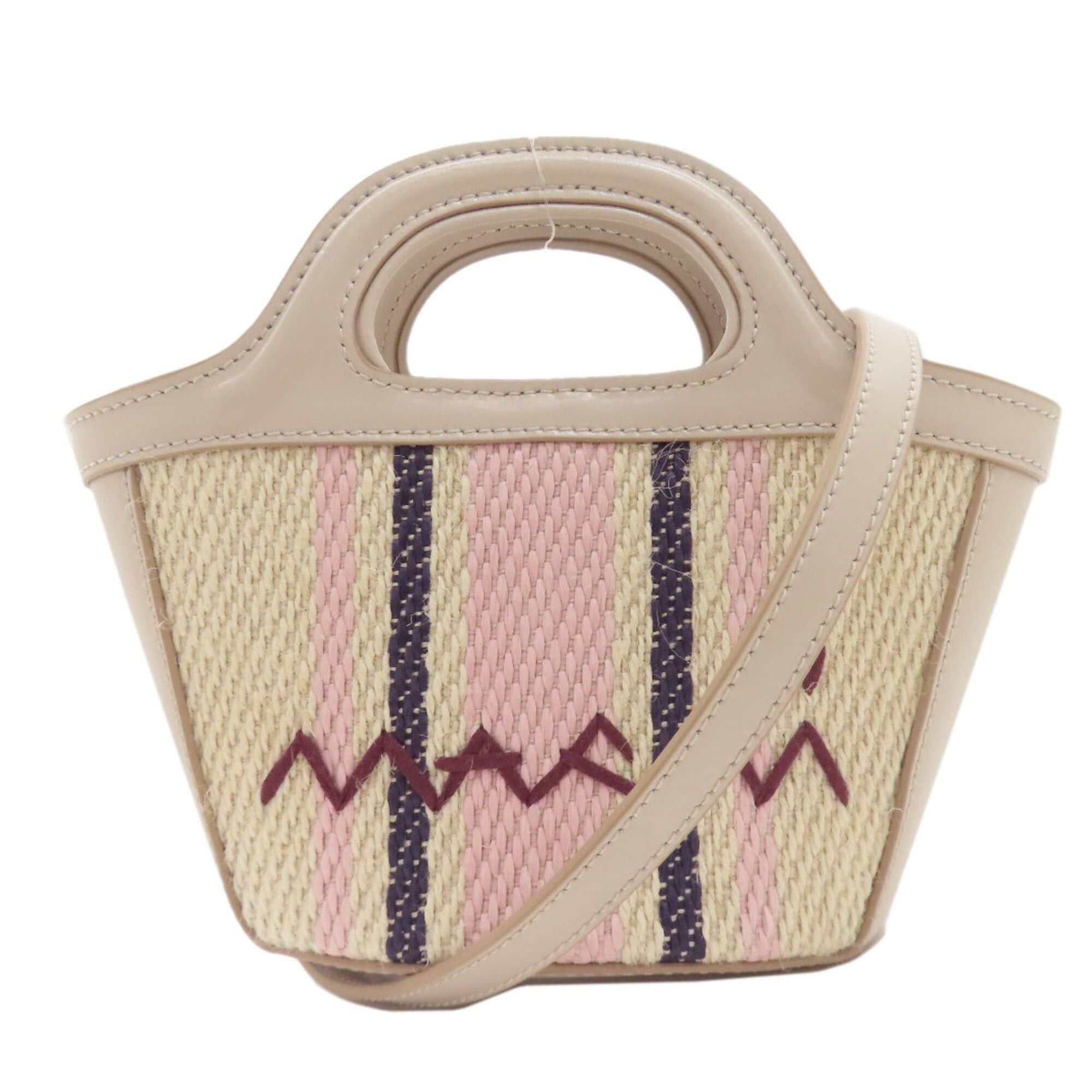 Marni Marni Tropicália 2-Way Handbag, Leather/Cotton, Women's Size ONE SIZE - 1 Thumbnail