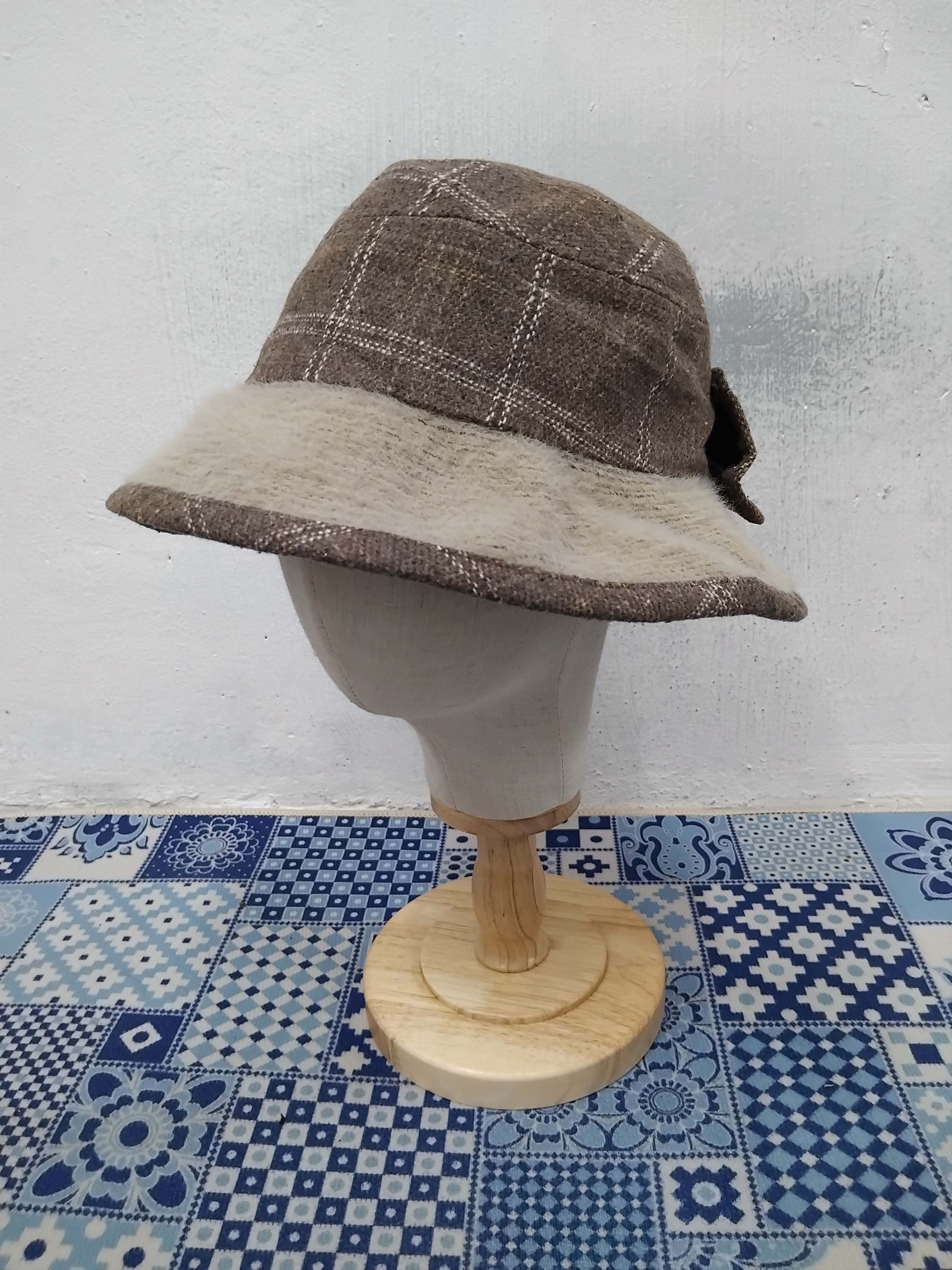Japanese Brand 💥Ribbon checkered Japanese style hat Size ONE SIZE - 4 Thumbnail