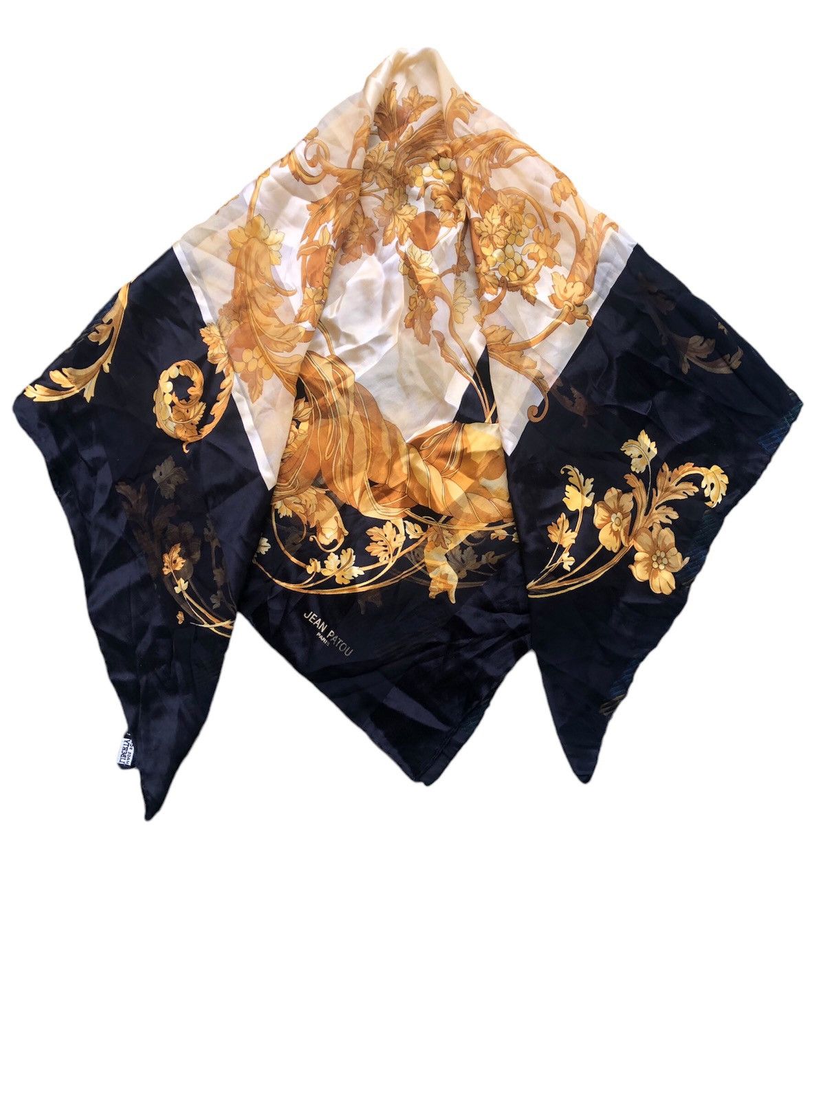 Designer Jean Patou Paris silk scarf Size ONE SIZE - 1 Thumbnail