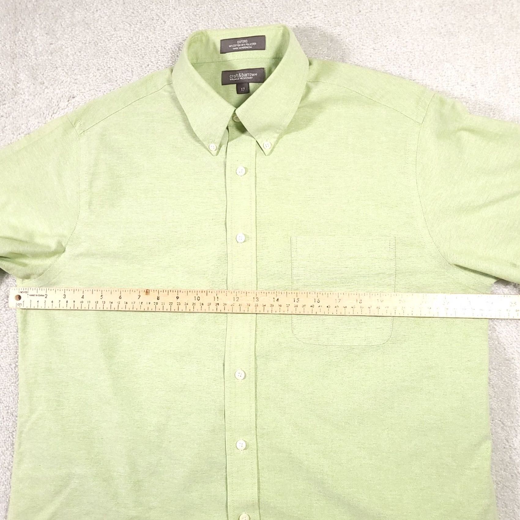 Croft & Barrow Croft & Barrow Oxford Button Down Shirt Mens 17 Short Sleeve Green Size US XL / EU 56 / 4 - 5 Thumbnail
