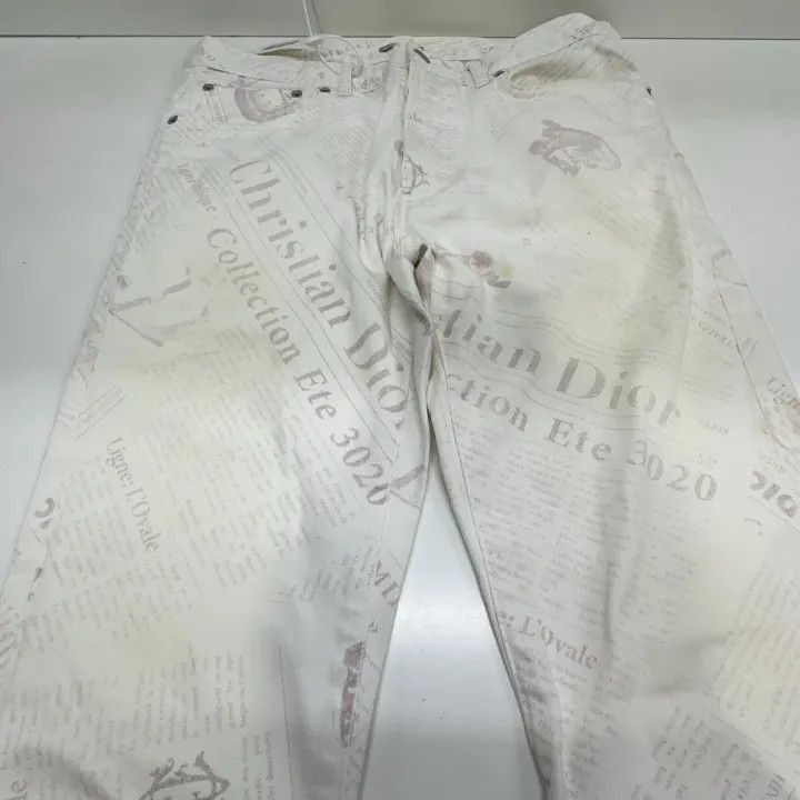 Dior Dior Dior White Graphic Print Jeans 0079-2507 Size US 31 - 2 Thumbnail