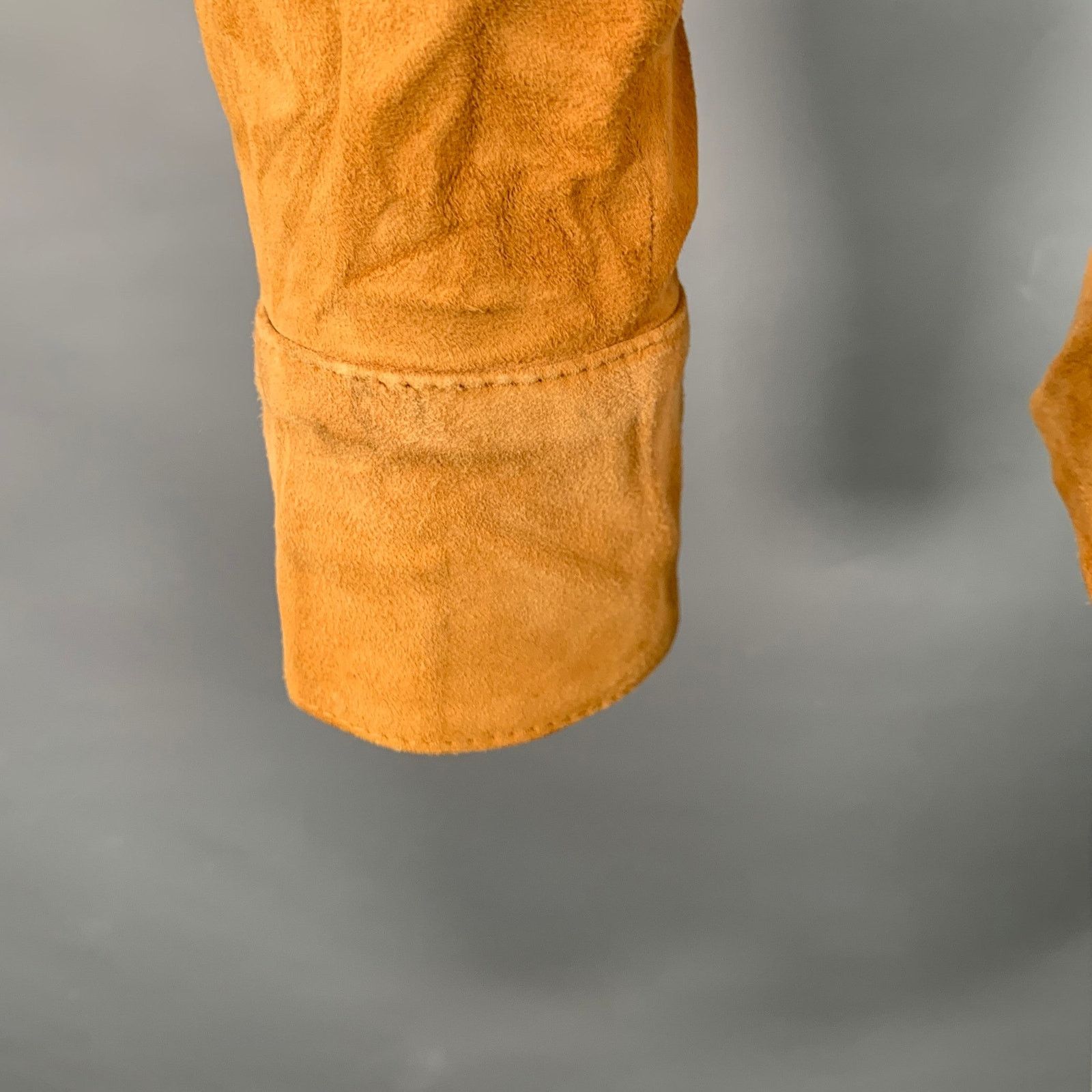 Dolce & Gabbana Camel Suede Military Two Pockets Epaulets Long Sleeve Shirt Size US XS / EU 42 / 0 - 9 Thumbnail