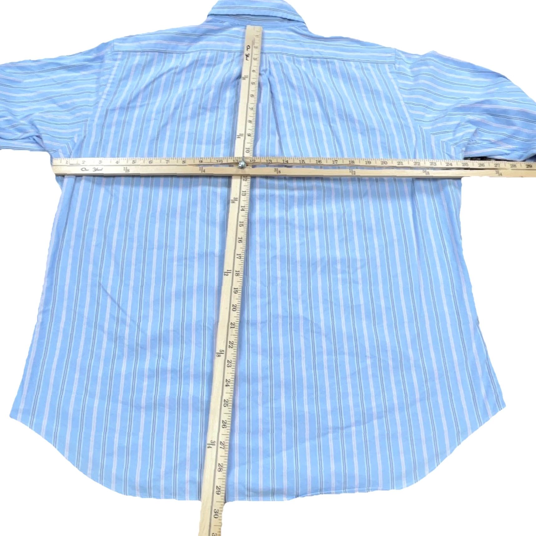 Ralph Lauren Ralph Lauren Shirt Men 16.5 34 Blue Pink Striped Button-Up Oxford Cloth Dress L Mens Size 42R - 6 Thumbnail