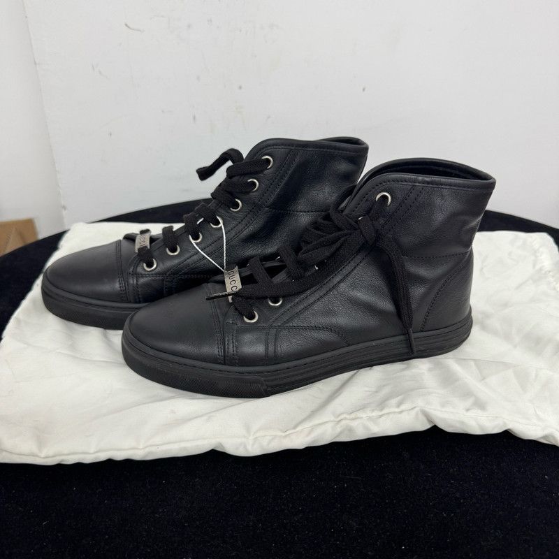 Gucci Gucci Black Casual High-Top Sneakers 0079 Size US 5 / EU 37 - 1 Thumbnail