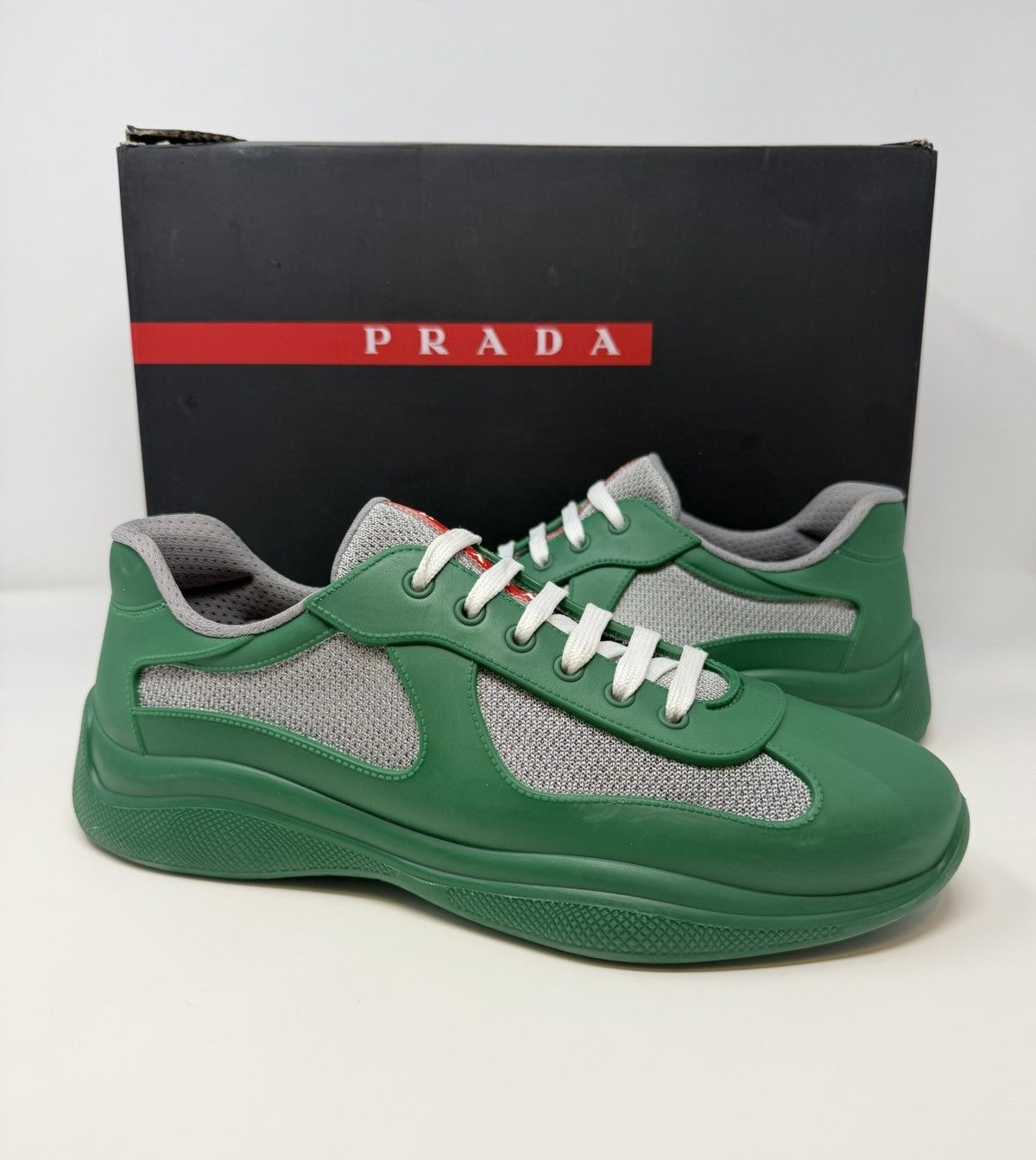 Prada Prada Americas Cup Rubber Sneaker Green Size US 11 / EU 44 - 1 Thumbnail