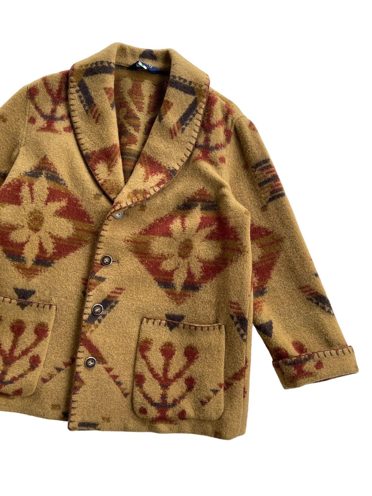 Japanese Brand Vintage Keith Aztec Pattern Shawl Collar Jacket Size US S / EU 44-46 / 1 - 6 Thumbnail