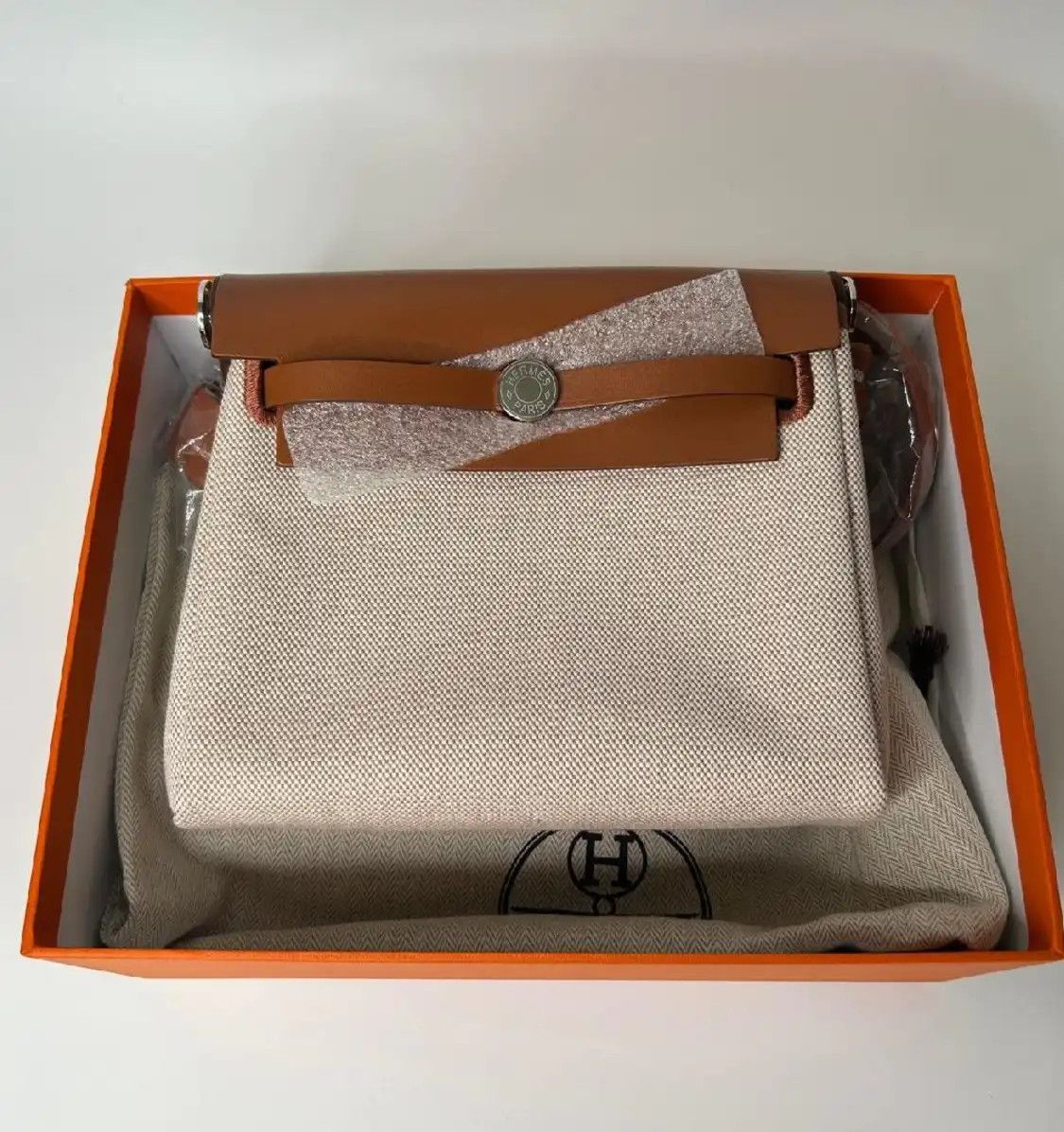 Hermes Hermes Herbag Zip mini beige canvas shoulder bag silver hardware W Size ONE SIZE - 1 Thumbnail