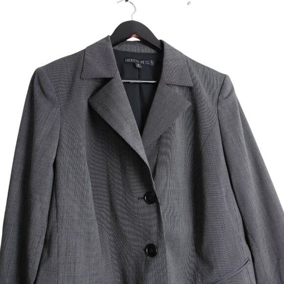 Lafayette 148 Lafayette 148 New York Blazer Jacket Charcoal Wool Blend Size XXL / US 16-18 / IT 52-54 - 2 Thumbnail