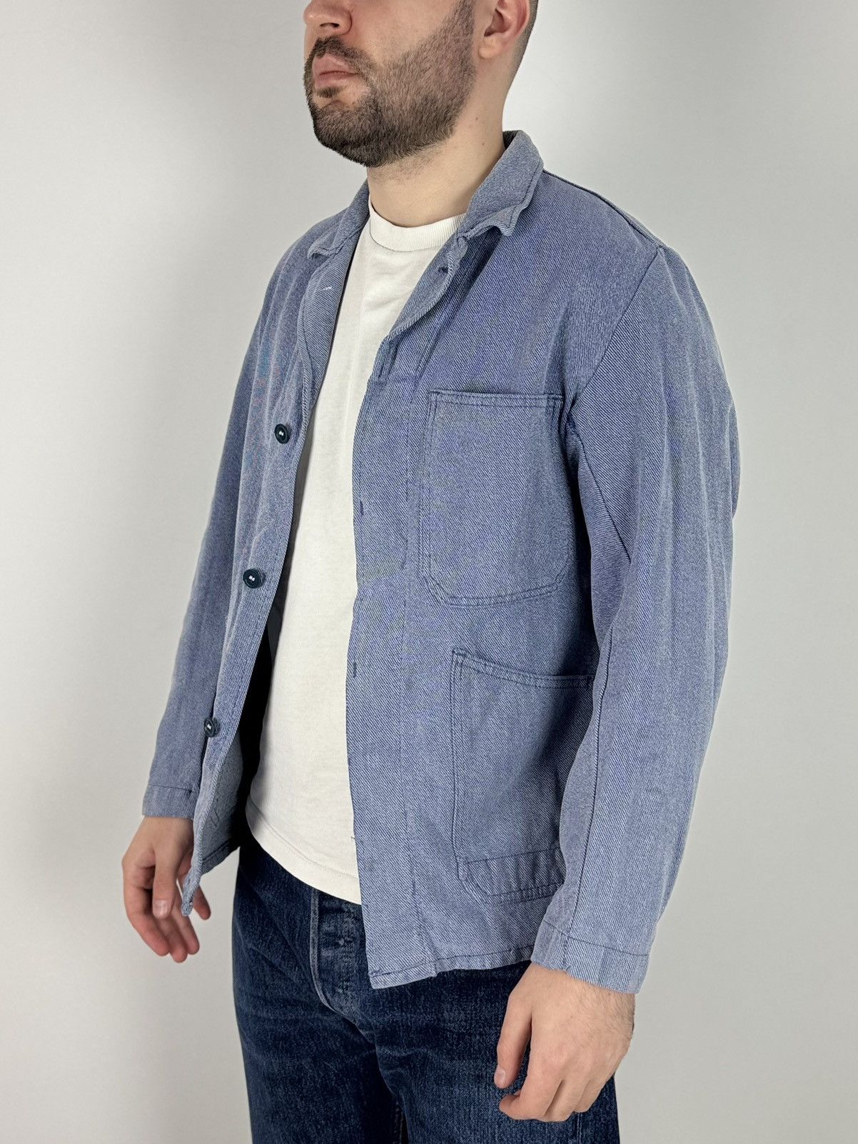 Vintage 70-80’s Vintage Distressed Workers Cotton Chore Jacket Size US S / EU 44-46 / 1 - 1 Thumbnail