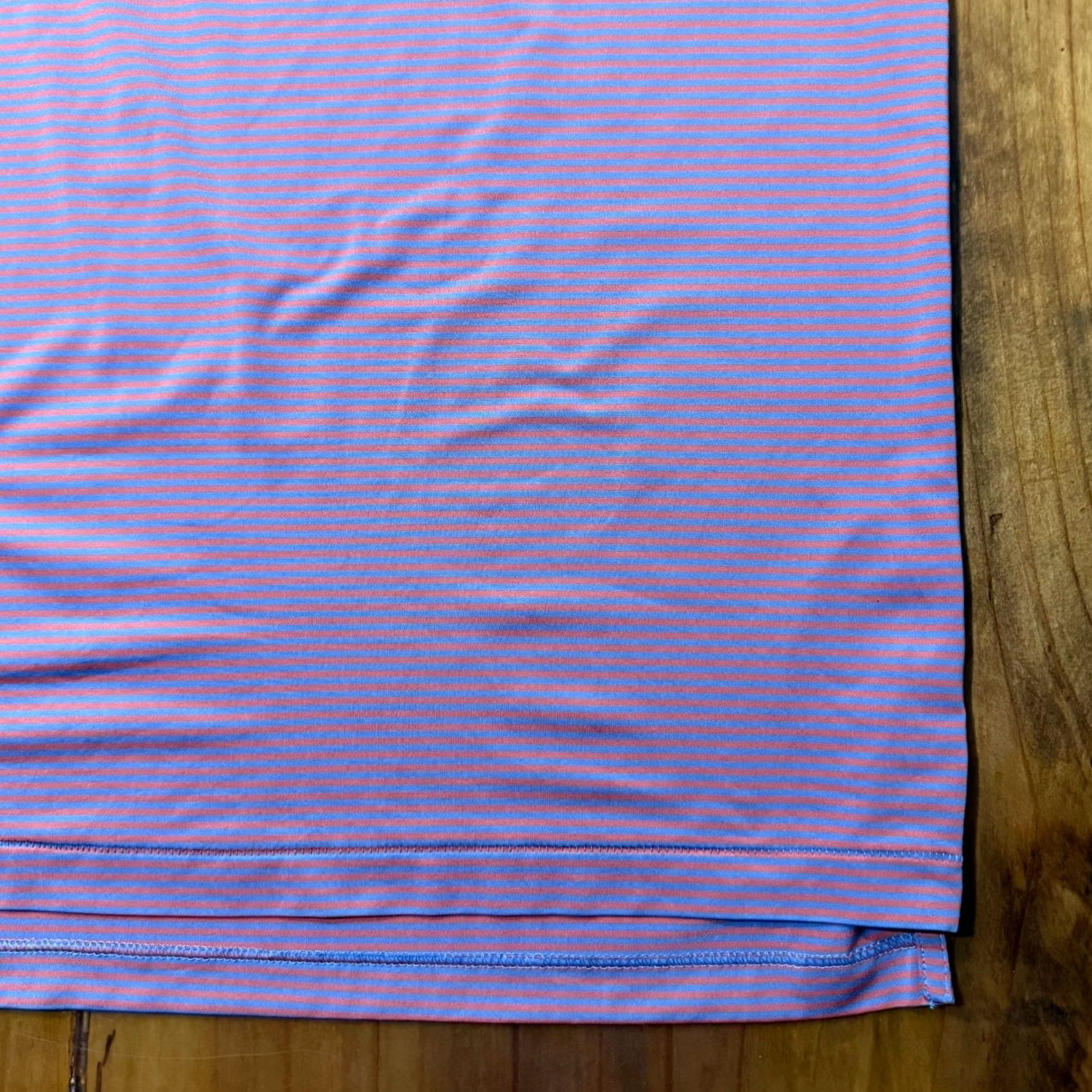Peter Millar Peter Millar Polo Shirt Mens XXL Pink Blue Striped Golf S/S Polyester S15 Size US XXL / EU 58 / 5 - 3 Thumbnail