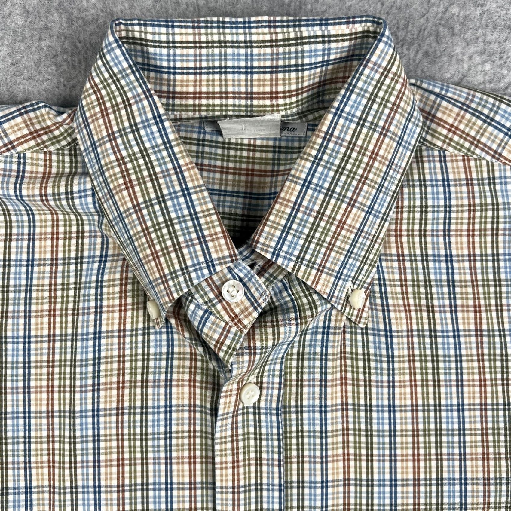Loro Piana Loro Piana Shirt Mens Medium Multicolor Plaid Cotton Short Sleeve Button Size US M / EU 48-50 / 2 - 3 Thumbnail