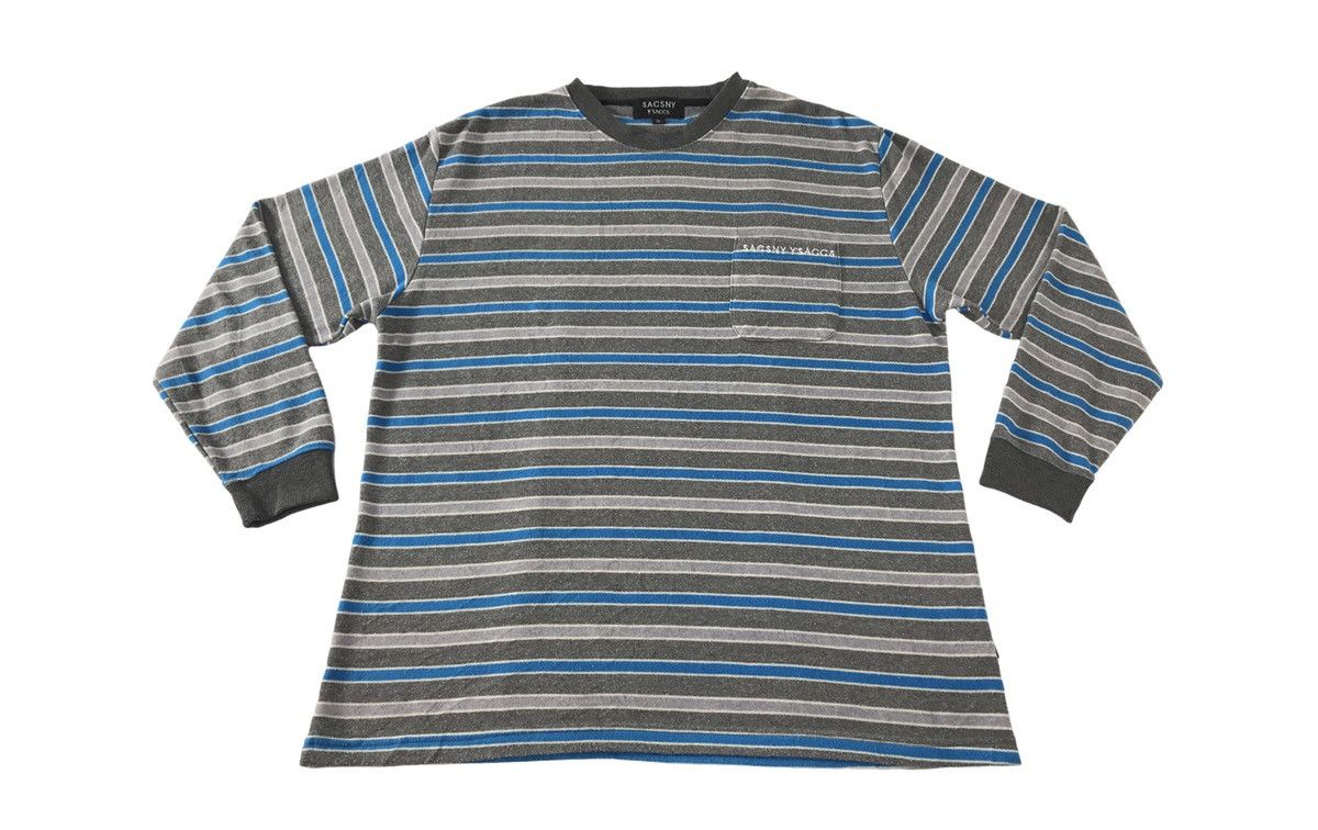 Yohji Yamamoto Saccsny Y’saccs Yohji Yamamoto Striped Pocket Longsleeve Tee Size US XL / EU 56 / 4 - 1 Thumbnail