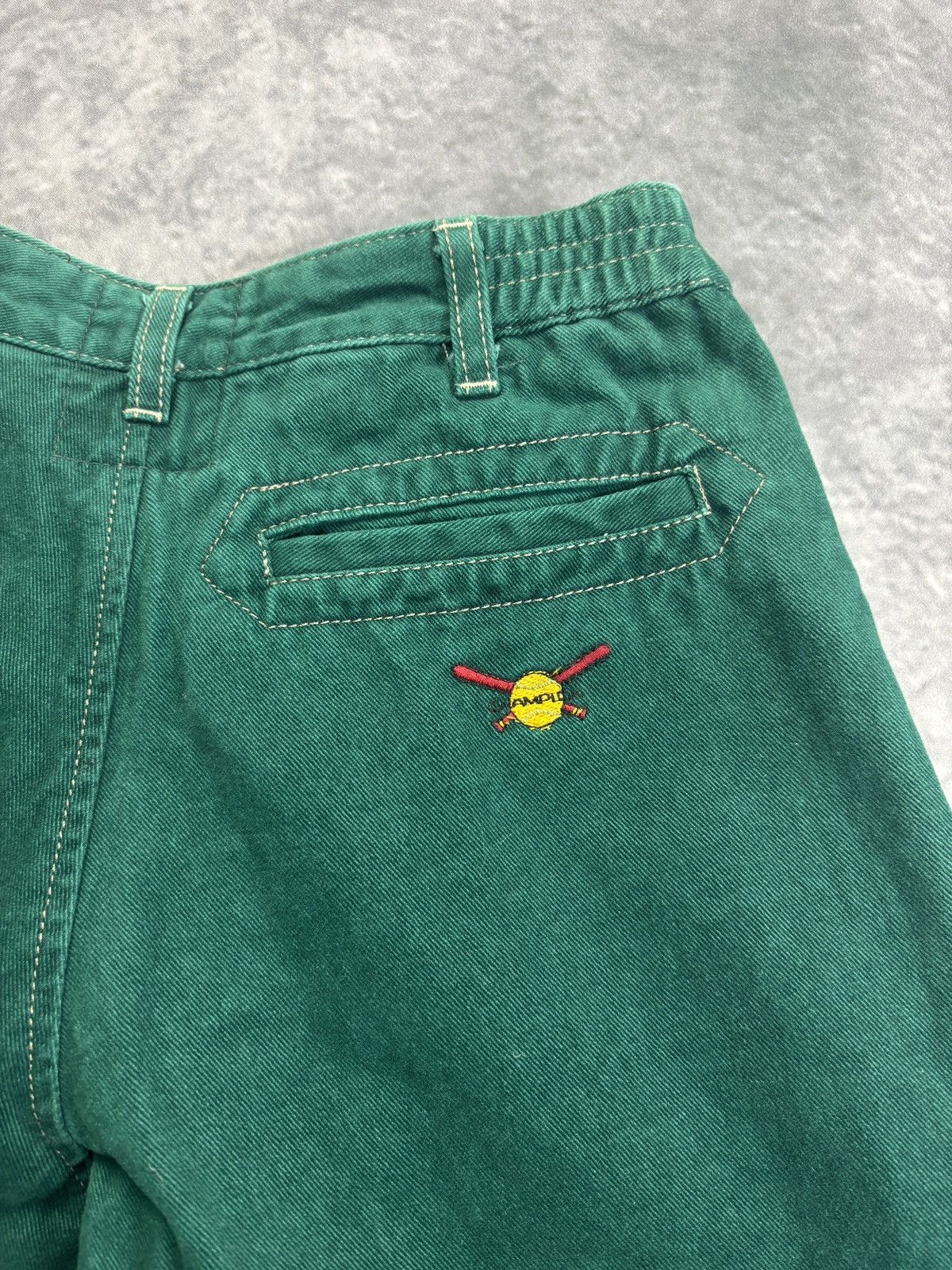 Levi's × Other × Vintage 1980s Green Denim Jeans Vintage Campus France Pleated Youth Size 24" / US 00 / IT 34 - 7 Thumbnail