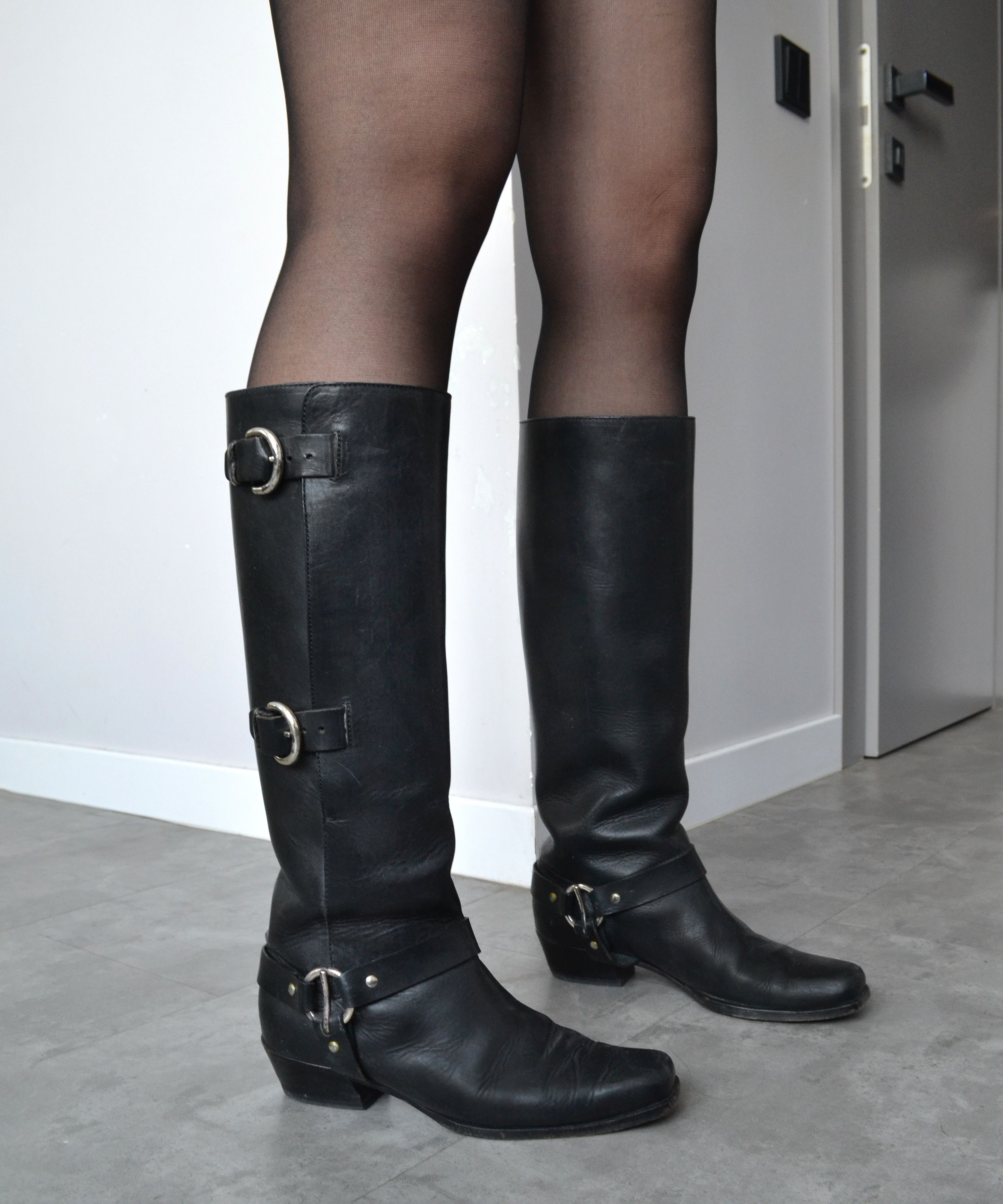 Miu Miu MIU MIU Boots Biker Tall Belt Leather Black Vintage PRADA Size US 8 / IT 38 - 6 Thumbnail