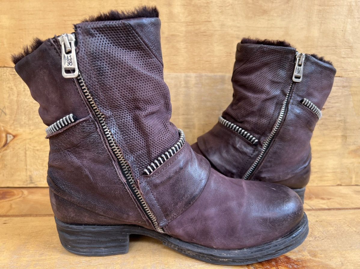 A.S.98 A.S.98 Ankle Leather boots Burgundy With Fur Inside Size US 7 / IT 37 - 9 Thumbnail