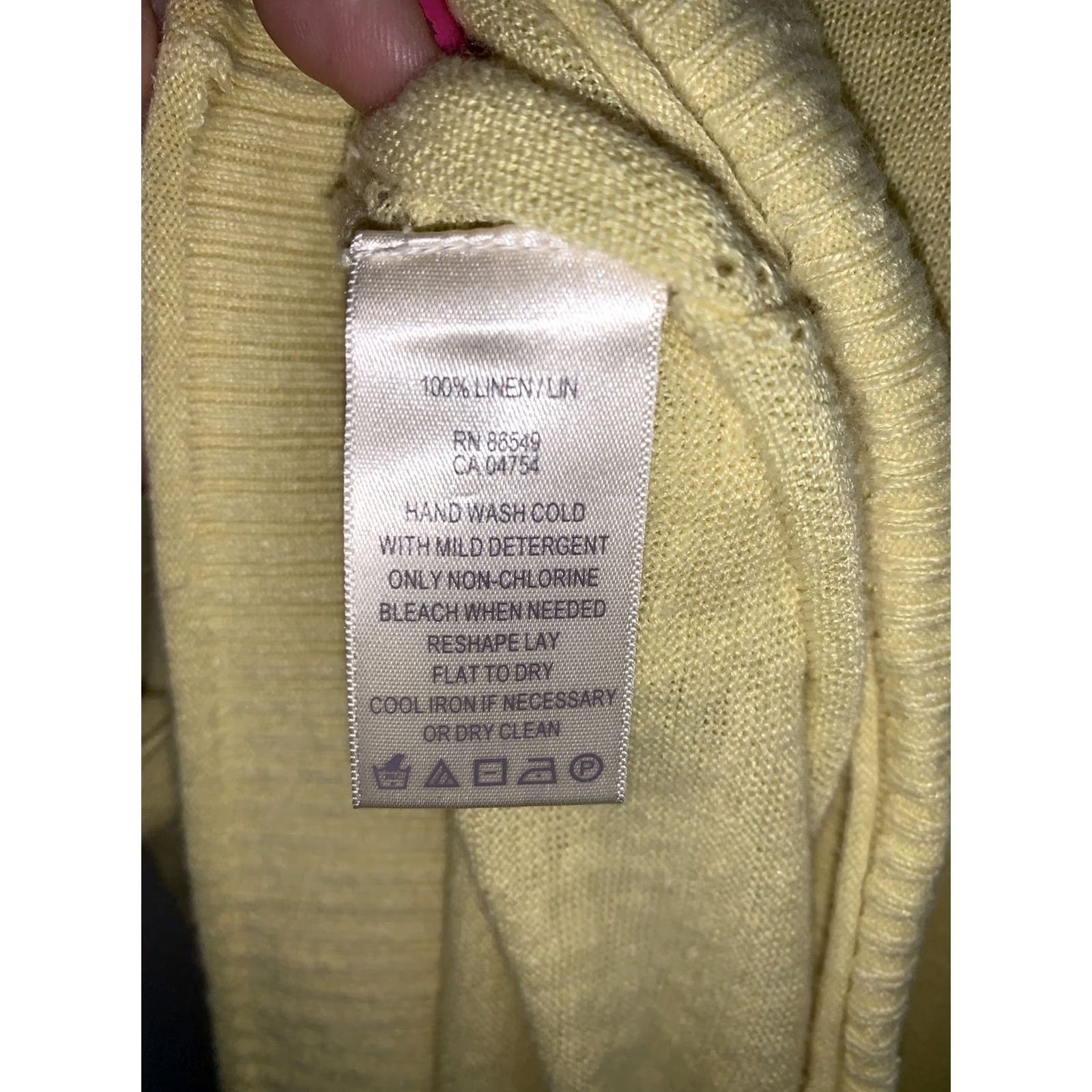 Tommy Bahama VINTAGE Tommy Bahama Relax Yellow Linen Reverse Hem Knit Womens Medium Long Sleeve Size M / US 6-8 / IT 42-44 - 4 Thumbnail