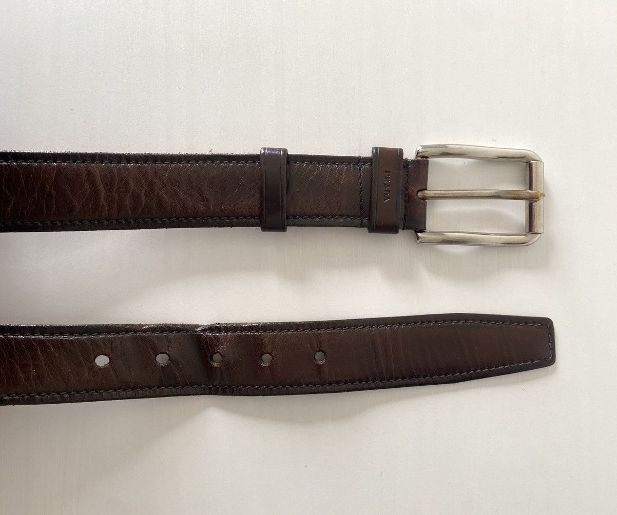 Prada Prada Leather Brown Belt Size 38 - 6 Thumbnail
