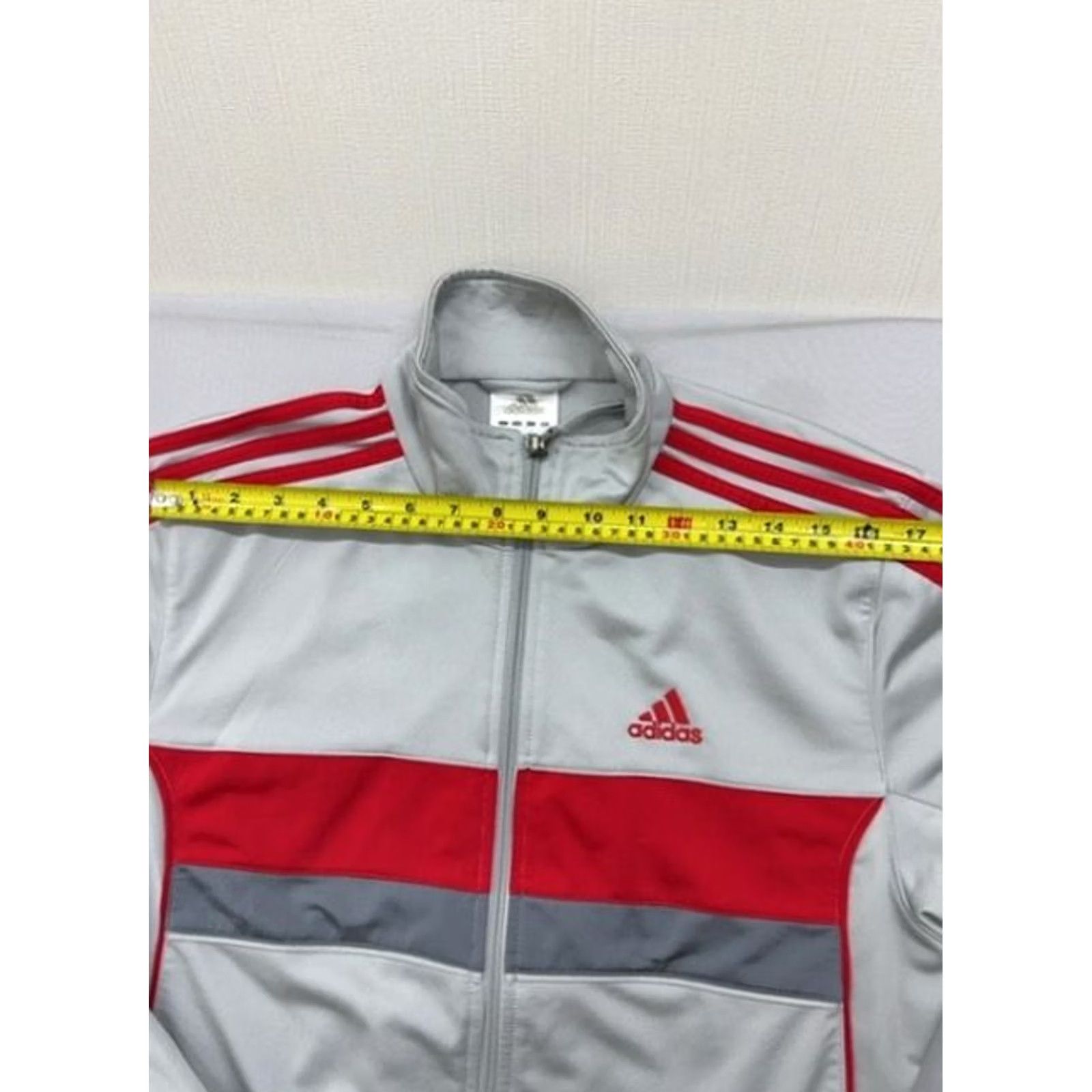 Adidas Adidas White Track Jacket Full Zip 3-Stripes Size D Polyester Men Size US S / EU 44-46 / 1 - 4 Thumbnail