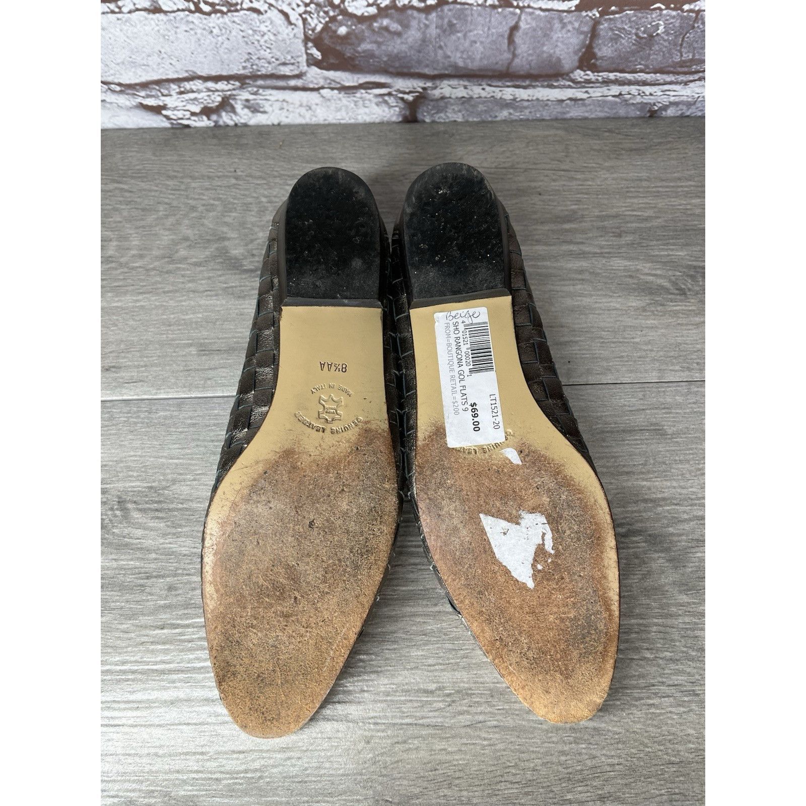 Santoni Rangoni Firenze Pewter Silver Leather Woven Weaves Flats Wom Size US 8.5 / IT 38.5 - 17 Thumbnail