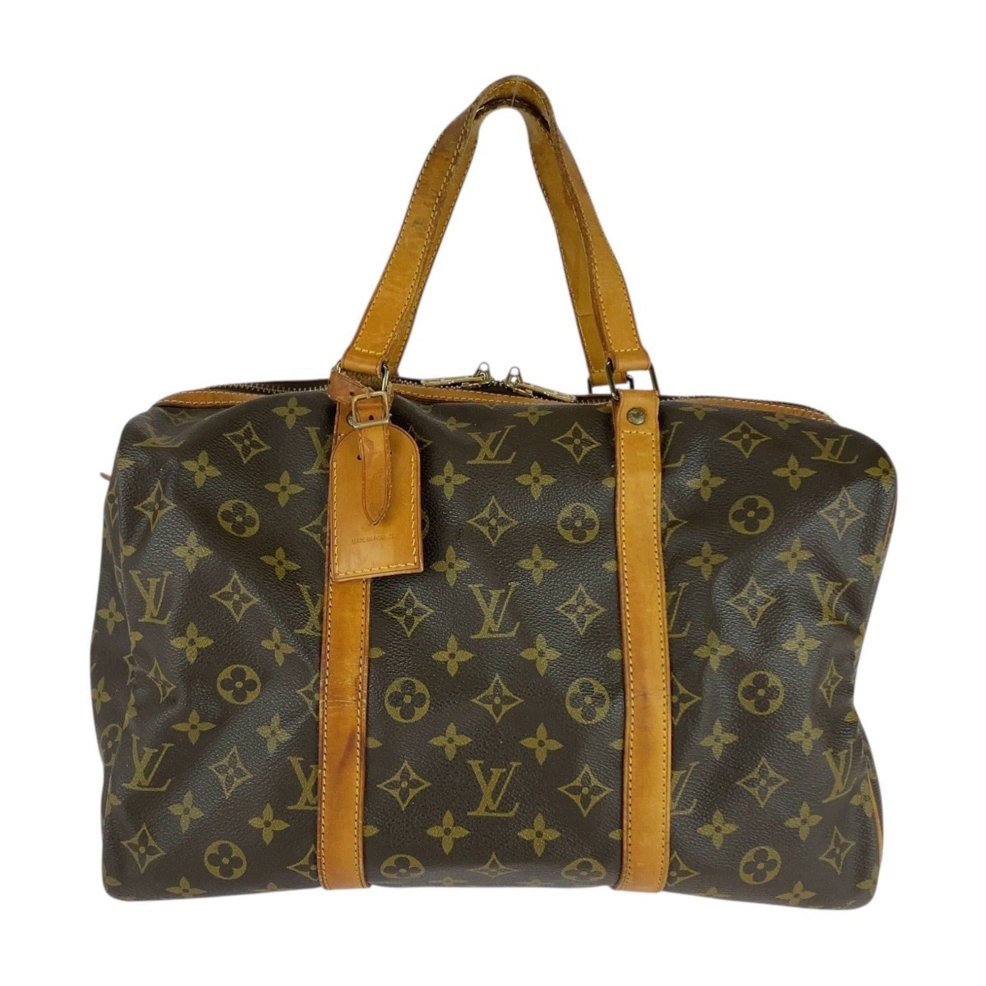 LOUIS VUITTON Monogram Sax Spool 35 Brown Leather with Gold Hardware M41626 Women's Handbag/Boston Bag