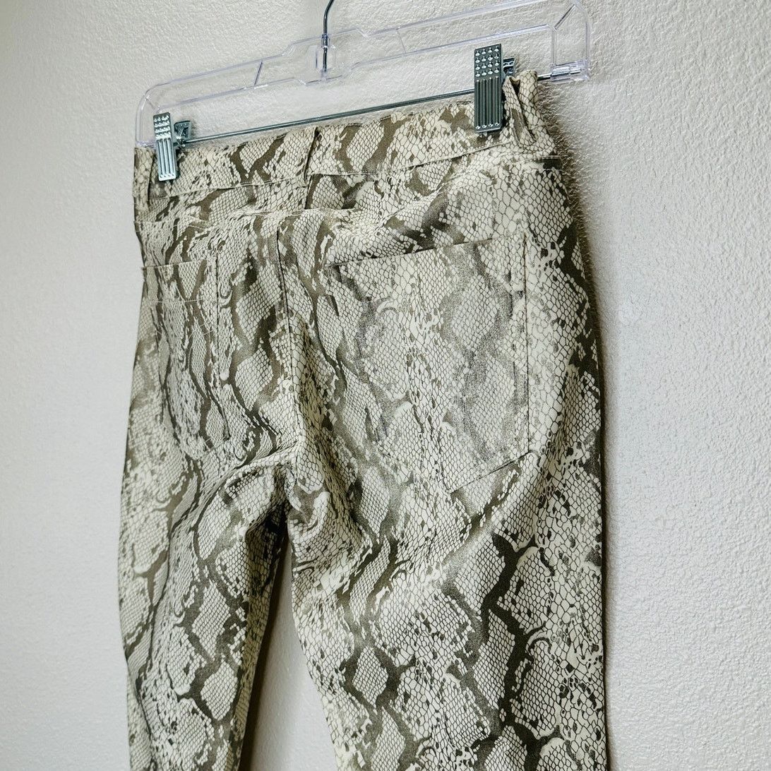 Other Caribbean Queen Cream Silver Snake Print Zip Skinny Jegging Size 27" / US 4 / IT 40 - 8 Thumbnail